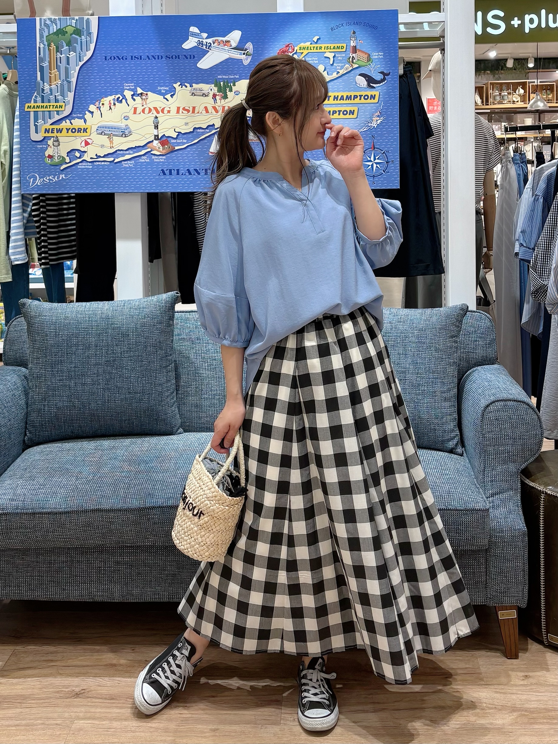 yuinaさんの「Dessin｜【洗える】スキッパーライトブラウス」を使ったコーディネート