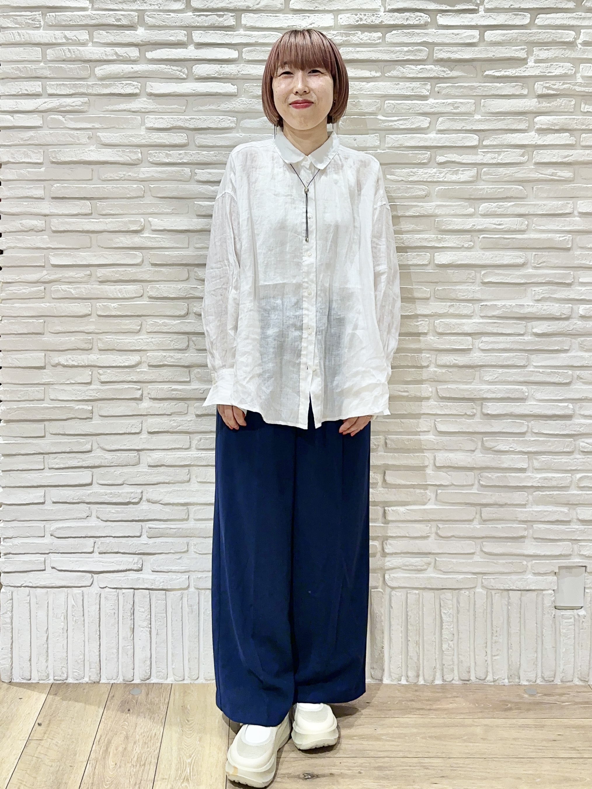 Hana...eさんの「index｜フレンチリネンシャツ／カシュクール【洗濯機OK】《5col》」を使ったコーディネート