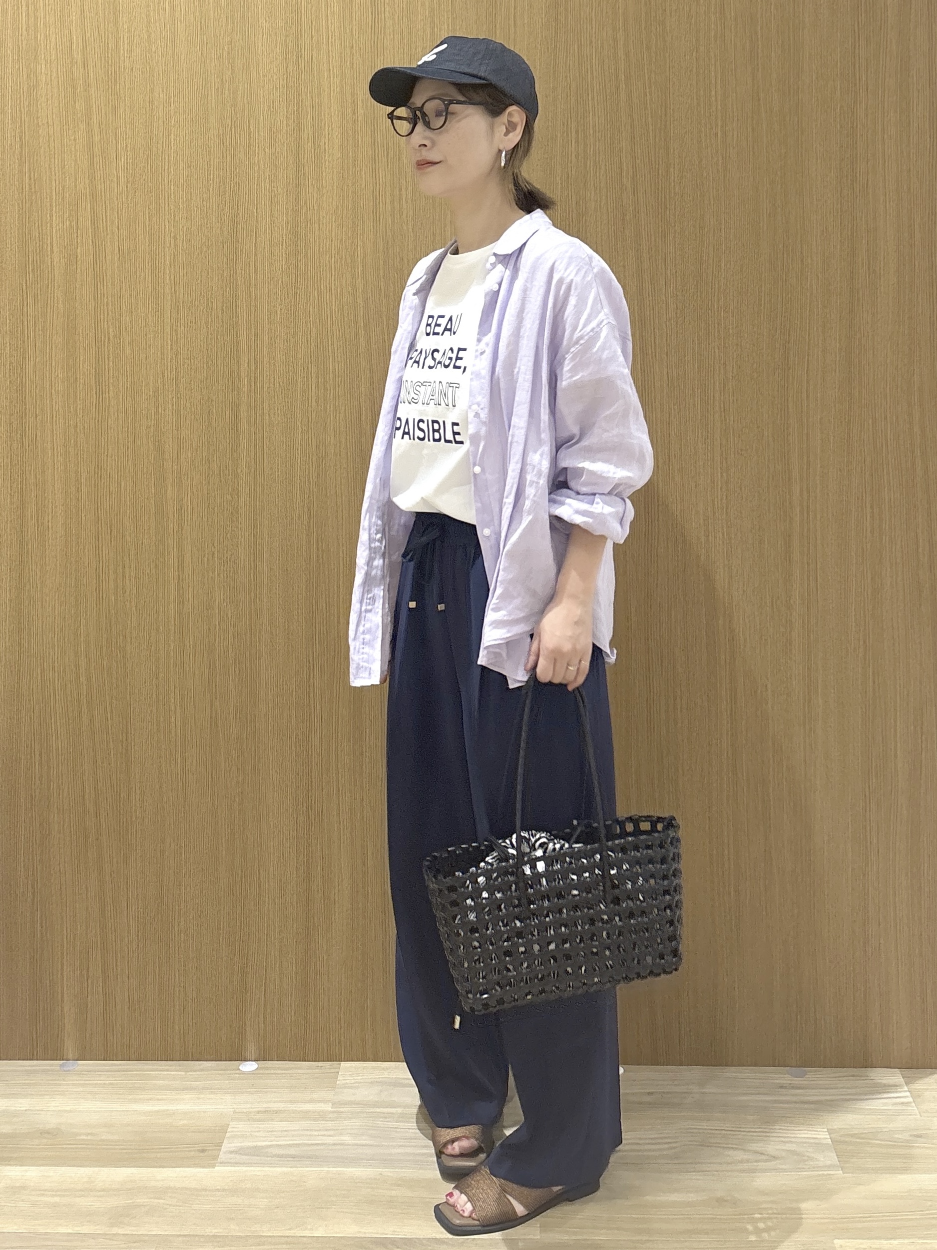 たけねぇさんの「OPAQUE.CLIP｜フレンチリネンシャツ／カシュクール【洗濯機OK】《5col》」を使ったコーディネート