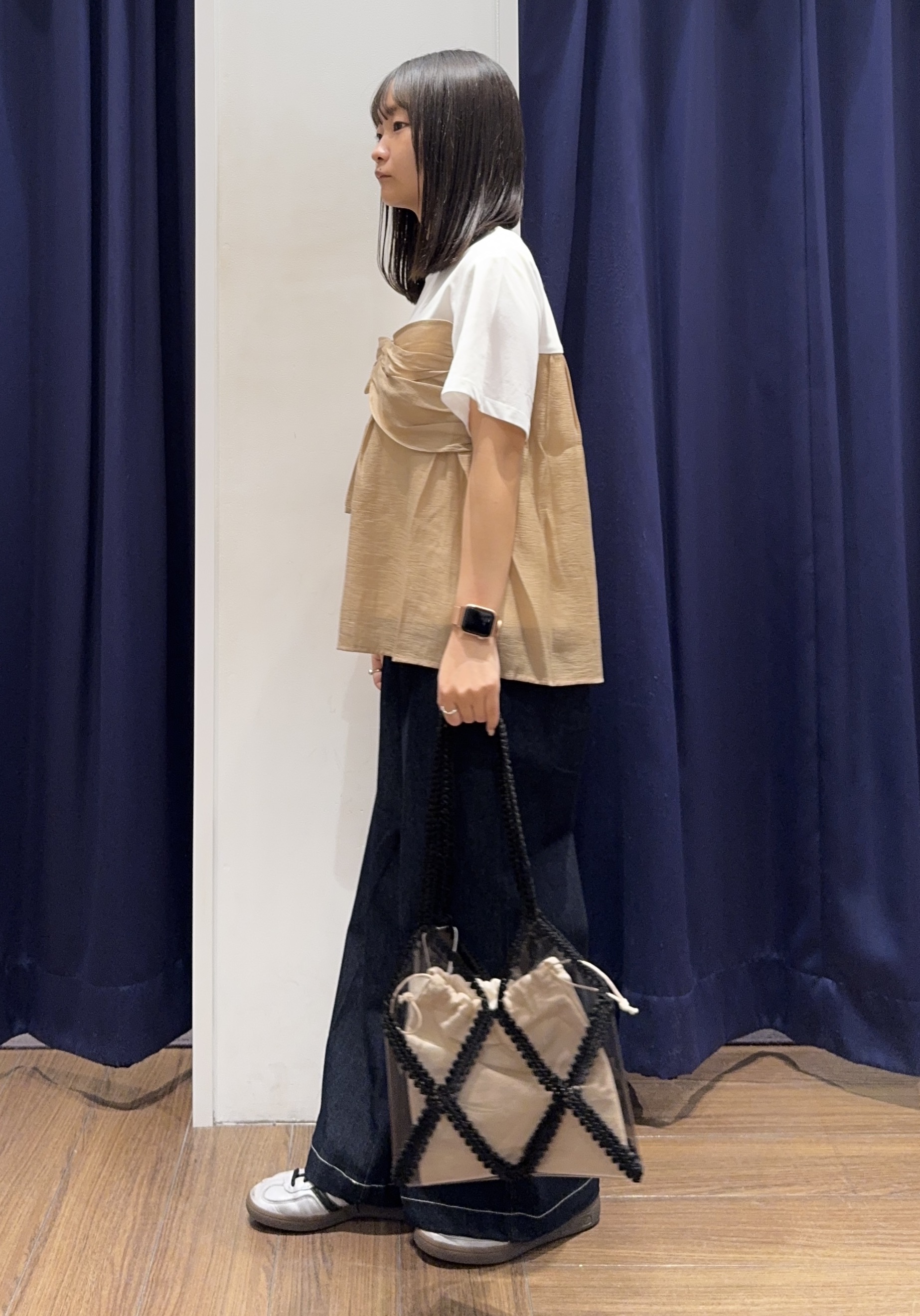 cherryさんの「THE SHOP TK｜【ひんやり／吸水速乾／UV】ビスチェ風 切り替えTシャツ」を使ったコーディネート