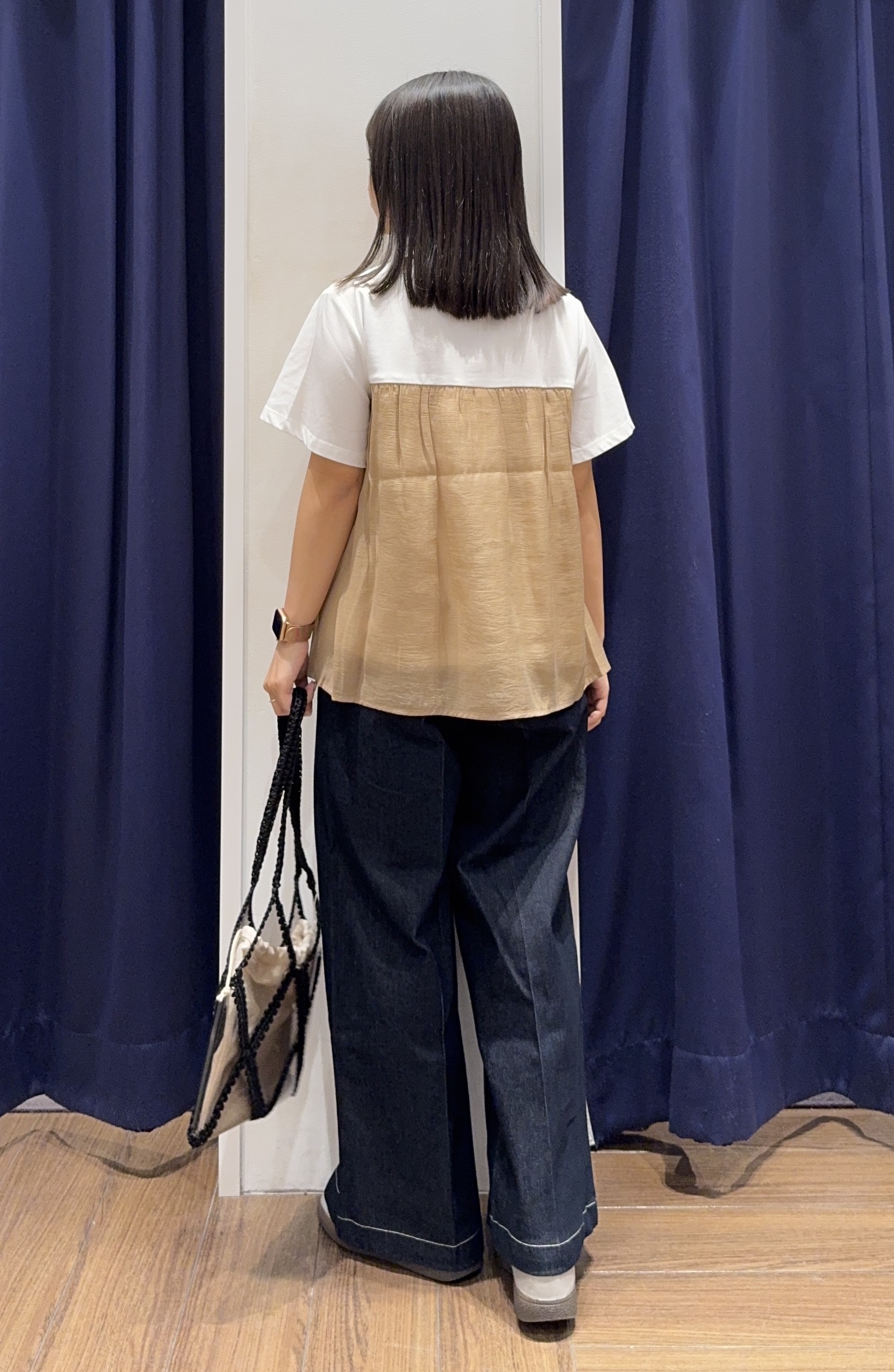 cherryさんの「THE SHOP TK｜【ひんやり／吸水速乾／UV】ビスチェ風 切り替えTシャツ」を使ったコーディネート