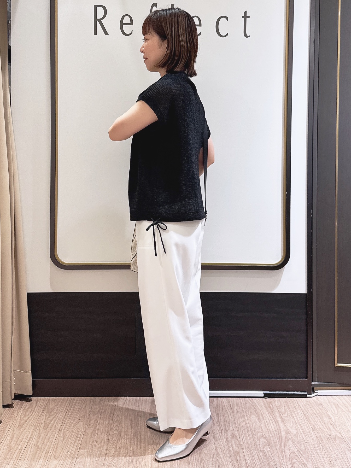 nekoさんの「Reflect｜【レイヤードにおすすめ◎】畦編みフレンチスリーブトップス」を使ったコーディネート