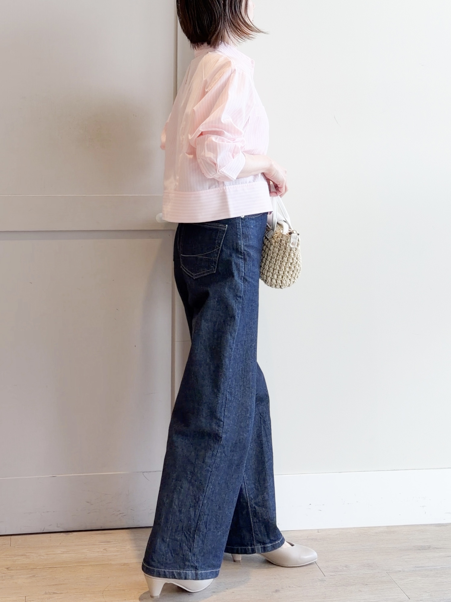 yamakoさんの「grove｜【貴島明日香さん着用／イージーケア／接触冷感】麻混クロップドシャツ」を使ったコーディネート