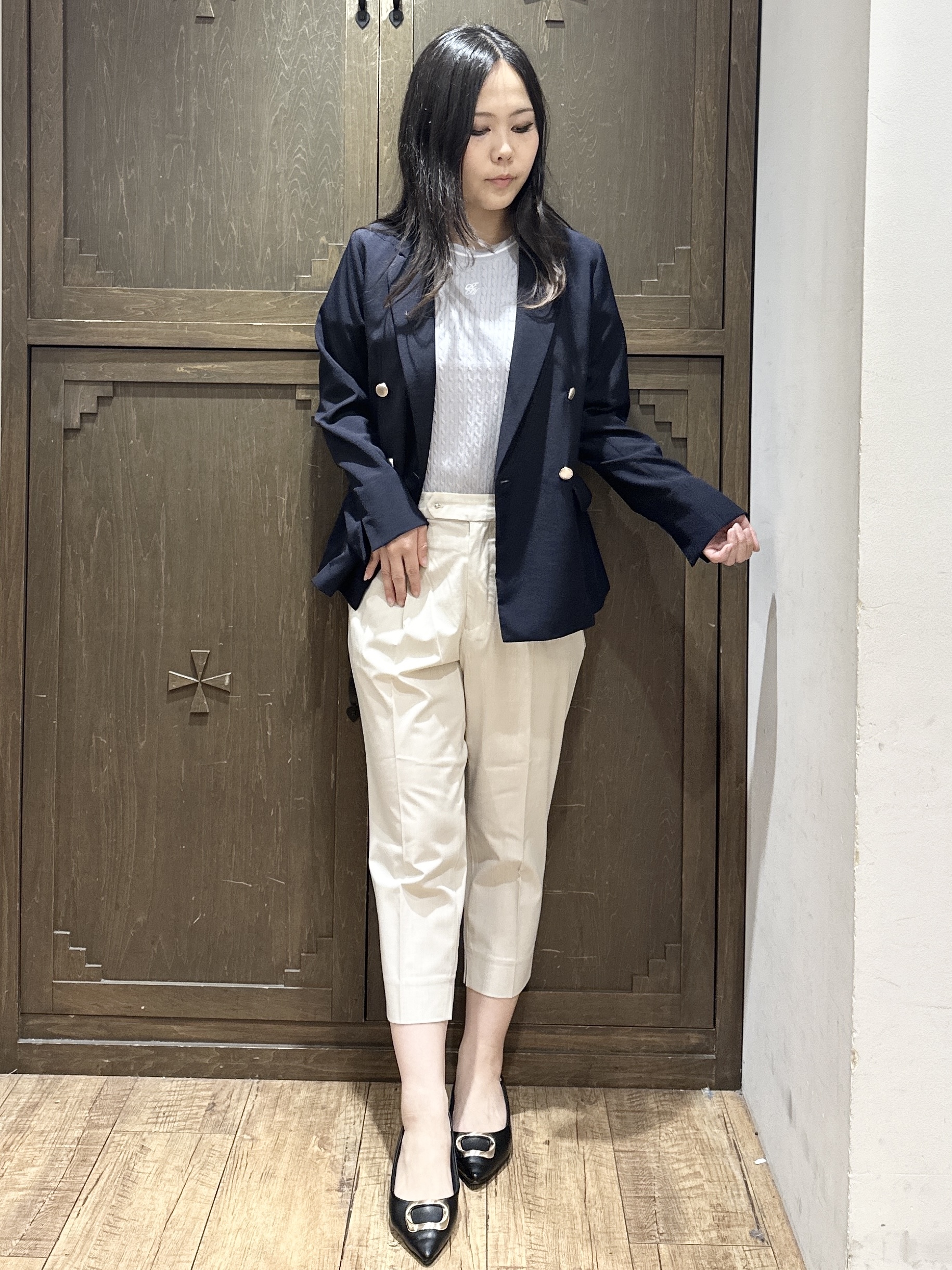 kanaさんの「index｜《再入荷》ダブルブレストテーラードジャケット【接触冷感／吸水速乾／イージーアイロン／防シワ／洗濯機O」を使ったコーディネート