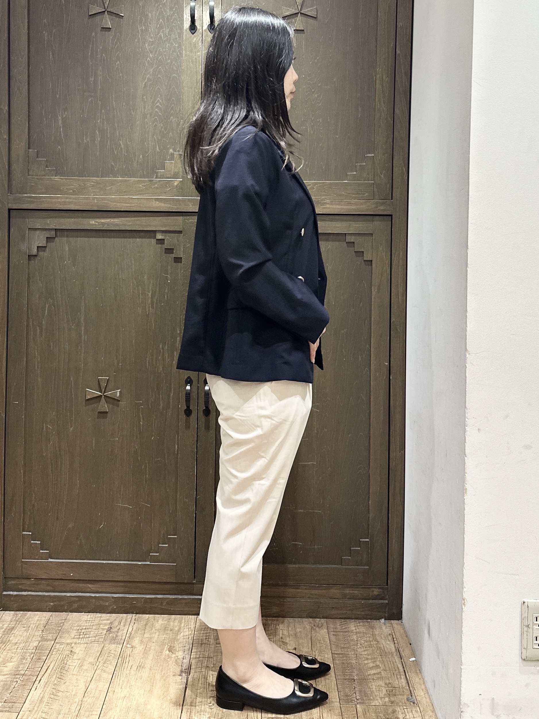 kanaさんの「index｜《再入荷》ダブルブレストテーラードジャケット【接触冷感／吸水速乾／イージーアイロン／防シワ／洗濯機O」を使ったコーディネート