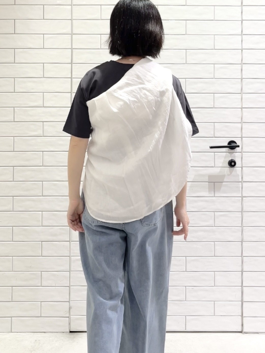 しおりさんの「OPAQUE.CLIP｜フレンチリネンシャツ／カシュクール【洗濯機OK】《5col》」を使ったコーディネート