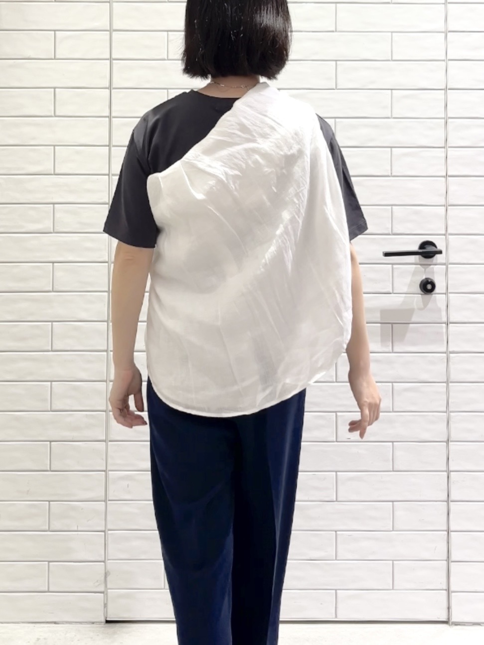 しおりさんの「OPAQUE.CLIP｜フレンチリネンシャツ／カシュクール【洗濯機OK】《5col》」を使ったコーディネート