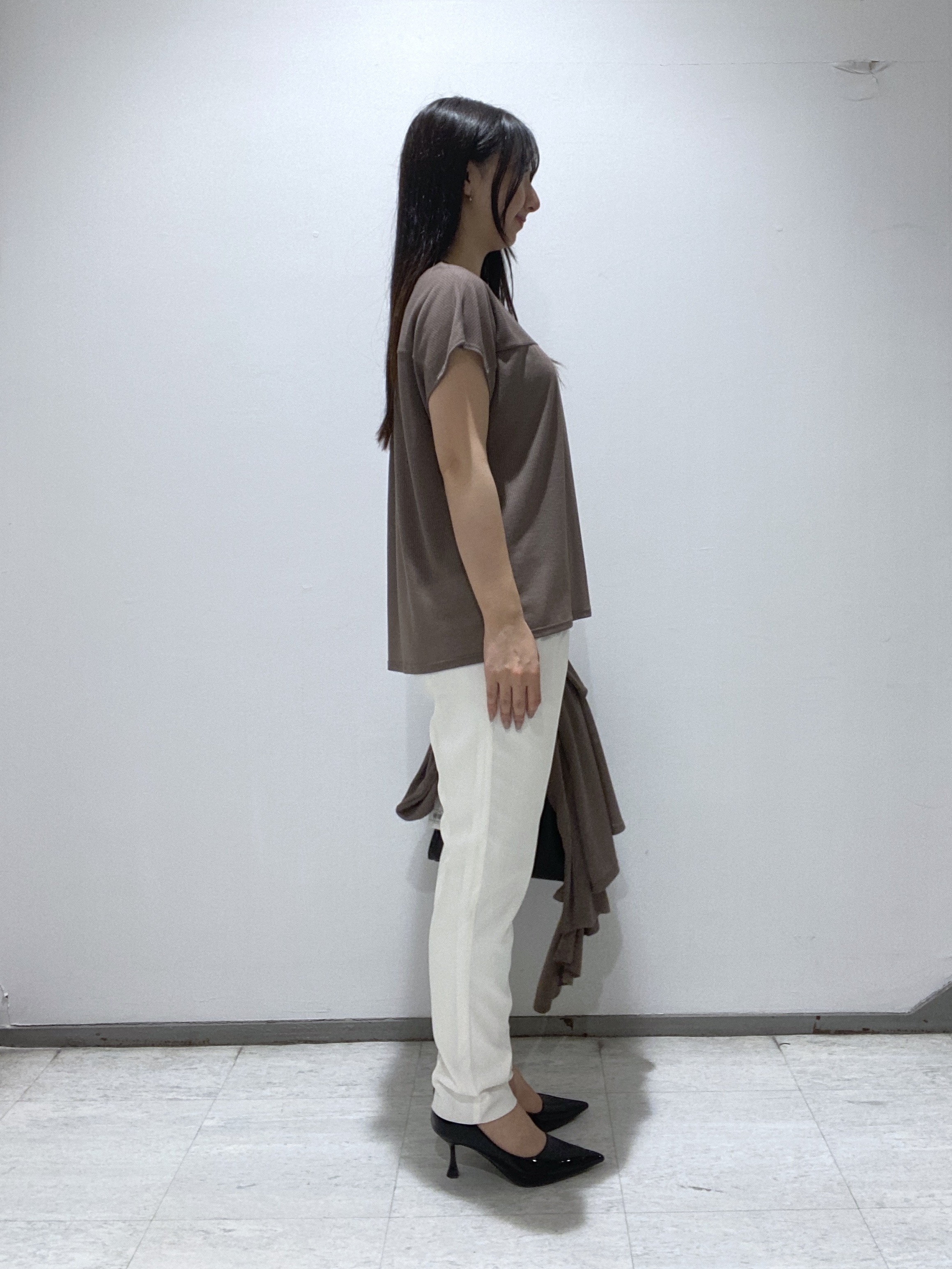 meiさんの「INDIVI｜【洗える／アンサンブル可能】シアースストライプトップス」を使ったコーディネート