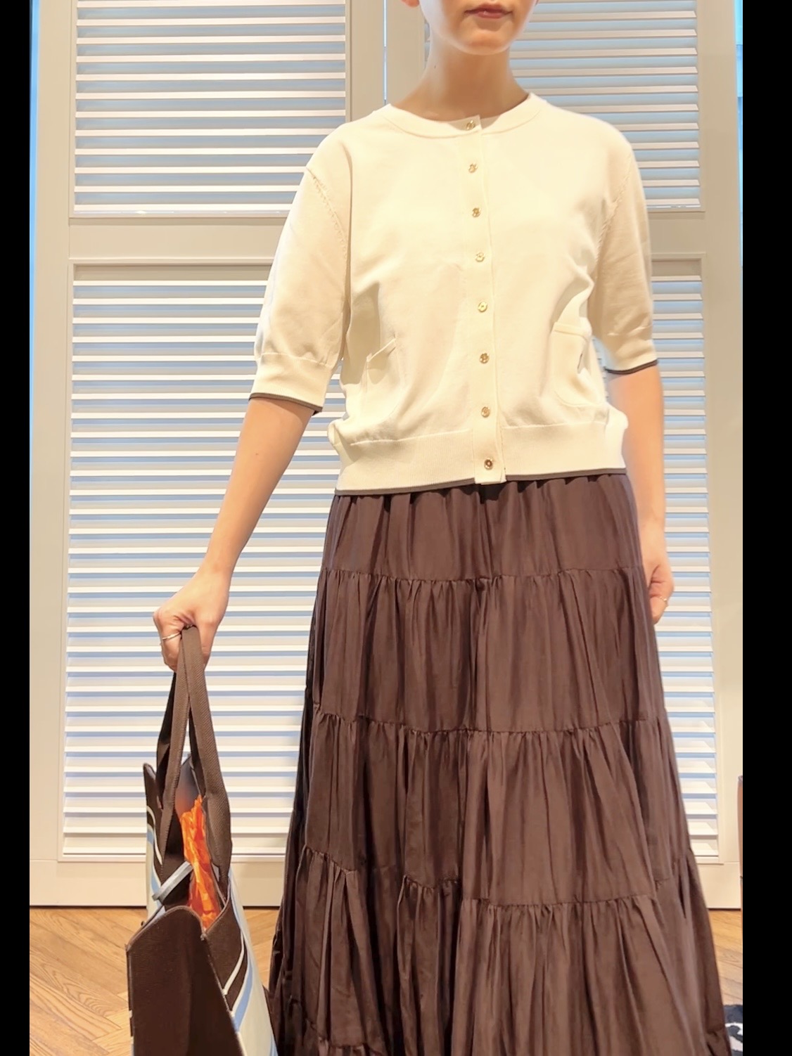 OCHIAIさんの「DRESSTERIOR｜【UVカット/ウォッシャブル】クールタッチ ニットカーディガン」を使ったコーディネート