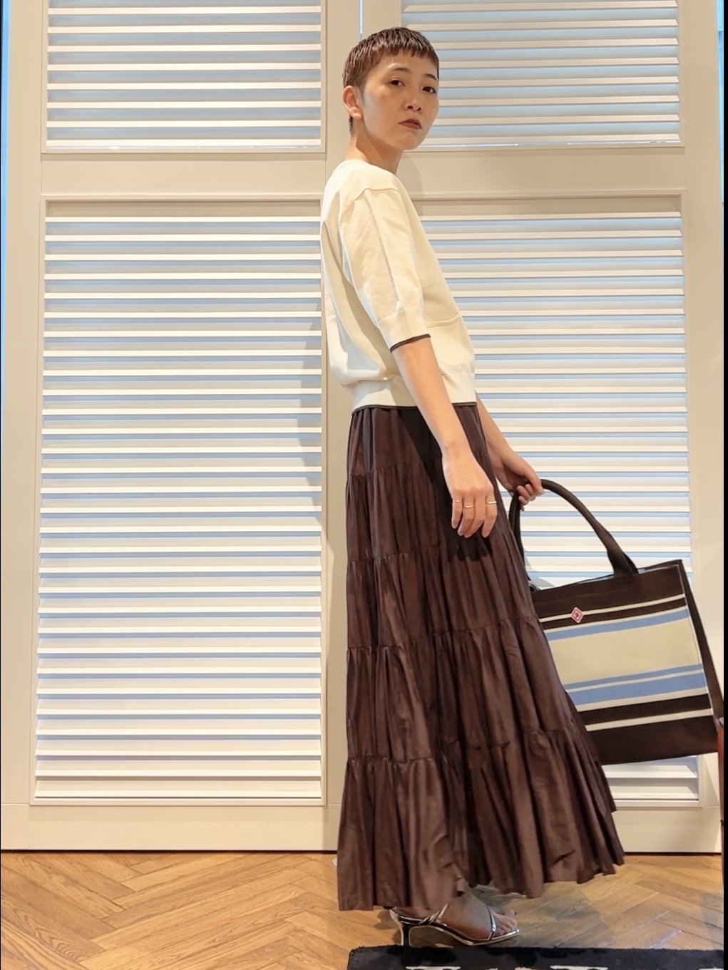 OCHIAIさんの「DRESSTERIOR｜【UVカット/ウォッシャブル】クールタッチ ニットカーディガン」を使ったコーディネート