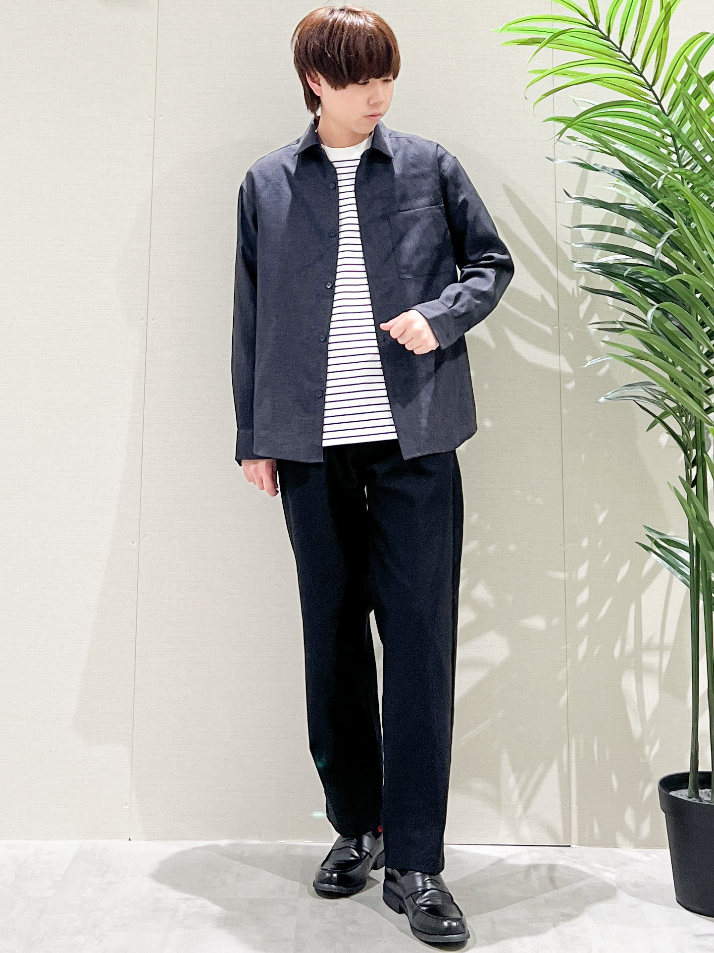 SHI-MAさんの「THE SHOP TK｜【LINO FINE】リネンライク 長袖シャツ UVカット/イージーケア/吸水速乾/洗濯機OK」を使ったコーディネート