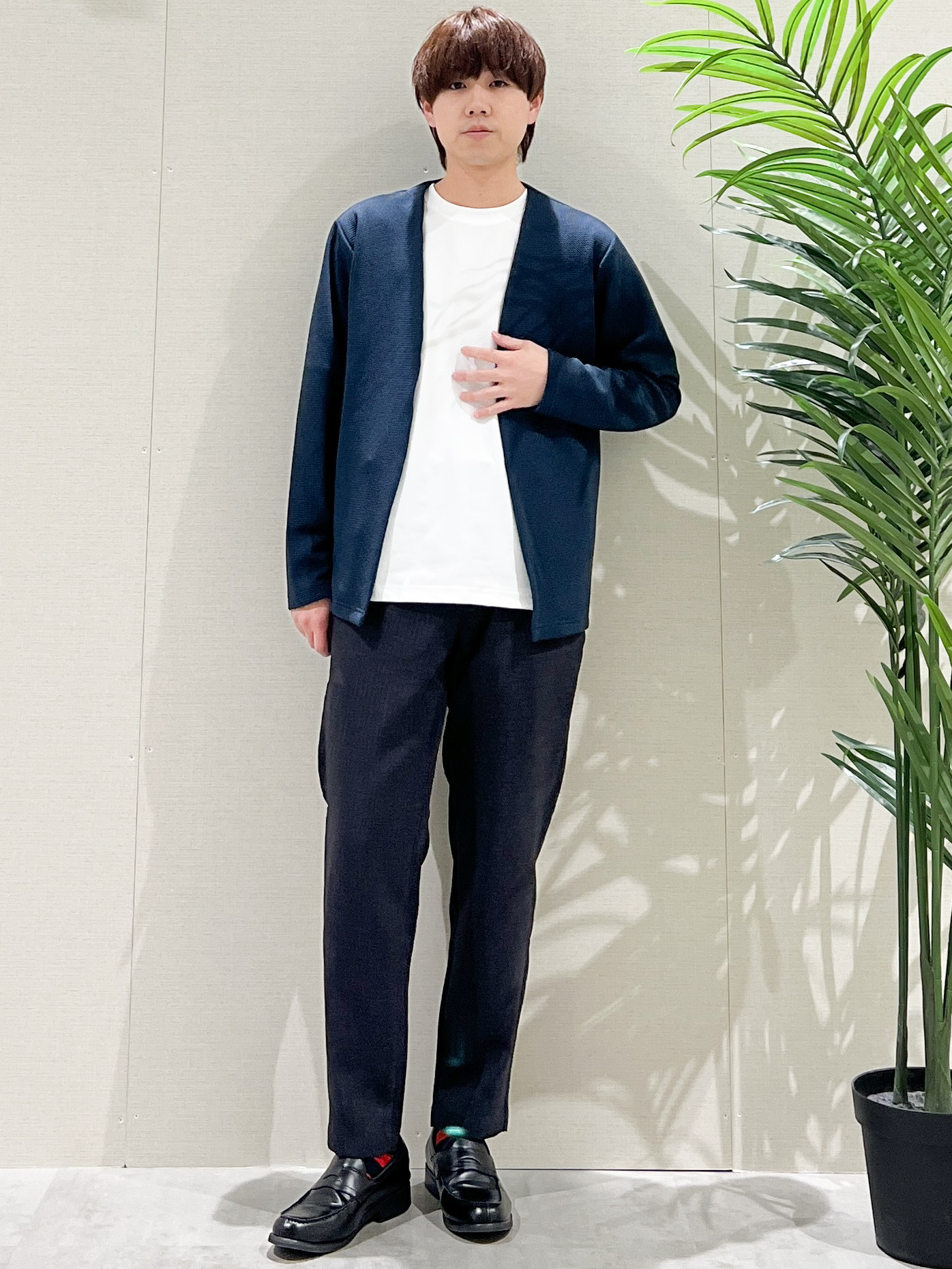 SHI-MAさんの「THE SHOP TK｜【2点セット】カーディガン＋半袖Tシャツ 洗濯機OK」を使ったコーディネート