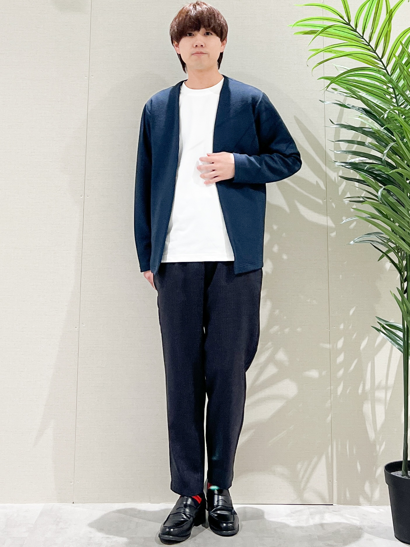 SHI-MAさんの「THE SHOP TK｜【2点セット】カーディガン＋半袖Tシャツ 洗濯機OK」を使ったコーディネート