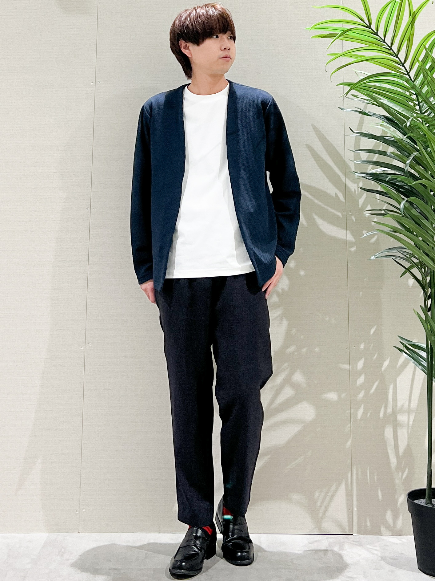 SHI-MAさんの「THE SHOP TK｜【2点セット】カーディガン＋半袖Tシャツ 洗濯機OK」を使ったコーディネート