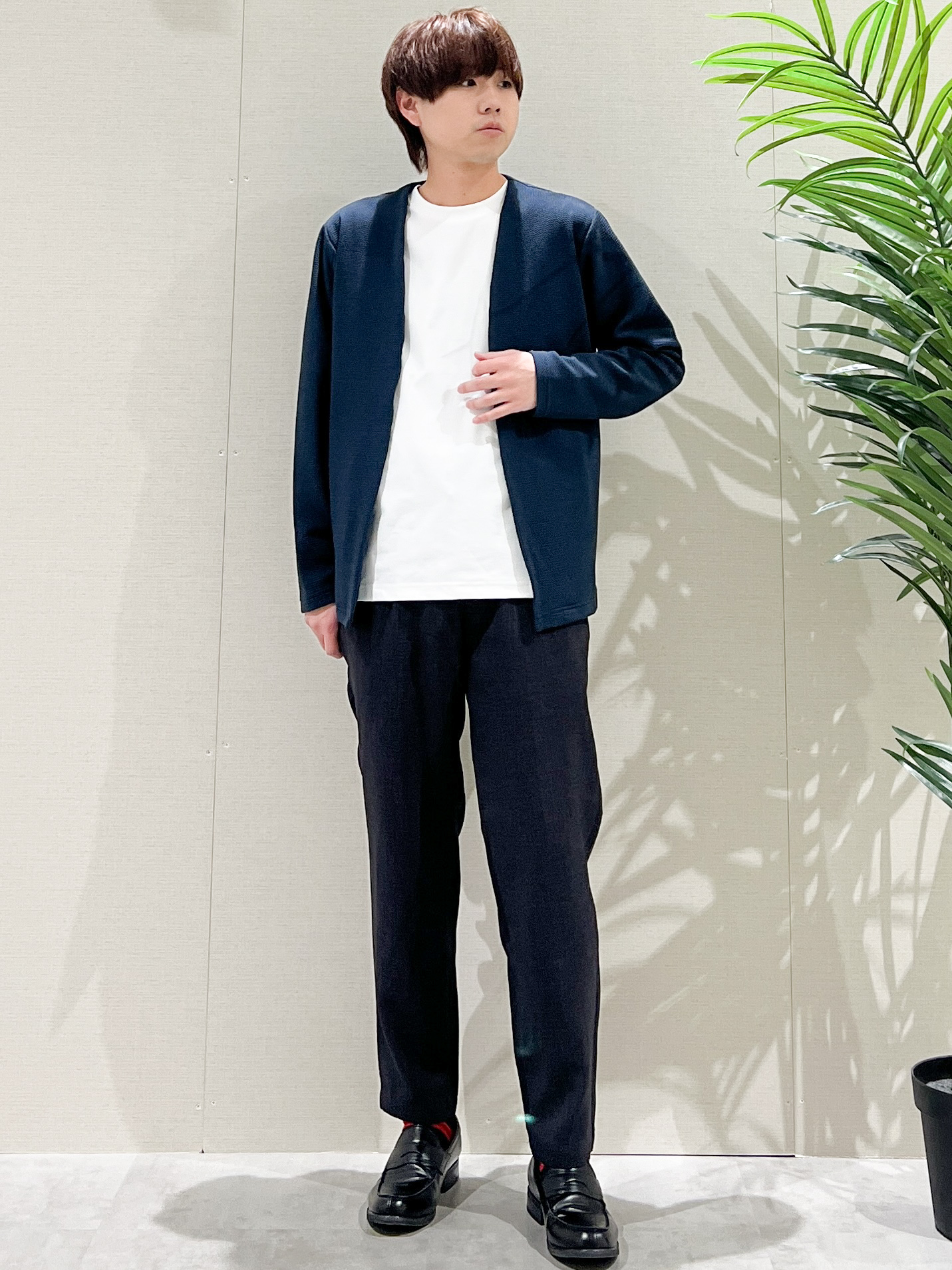 SHI-MAさんの「THE SHOP TK｜【2点セット】カーディガン＋半袖Tシャツ 洗濯機OK」を使ったコーディネート