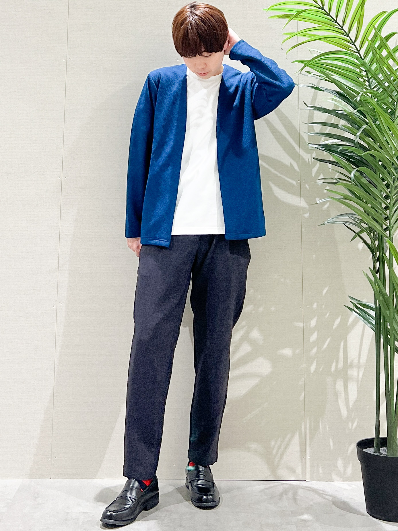 SHI-MAさんの「THE SHOP TK｜【2点セット】カーディガン＋半袖Tシャツ 洗濯機OK」を使ったコーディネート