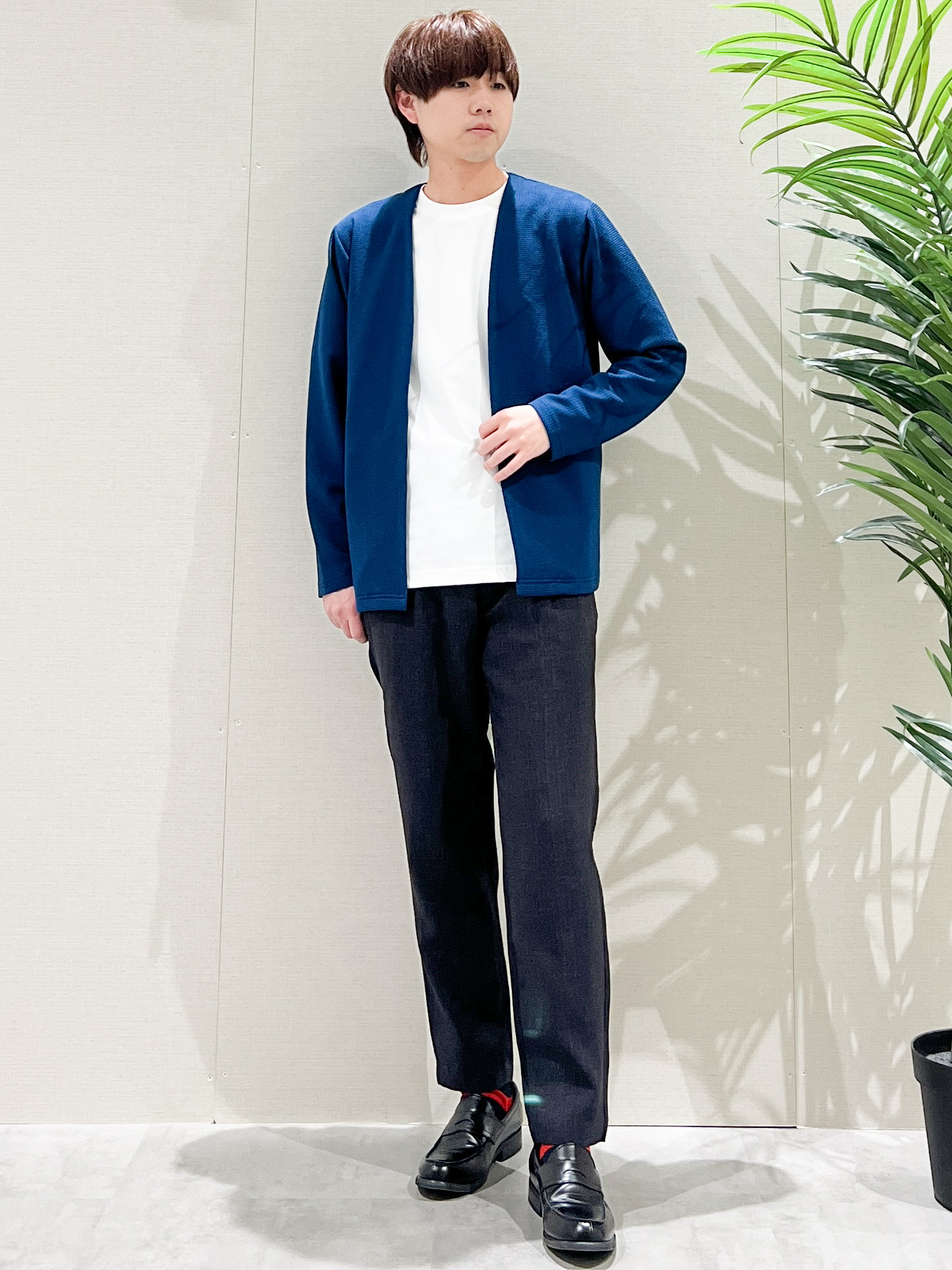 SHI-MAさんの「THE SHOP TK｜【2点セット】カーディガン＋半袖Tシャツ 洗濯機OK」を使ったコーディネート