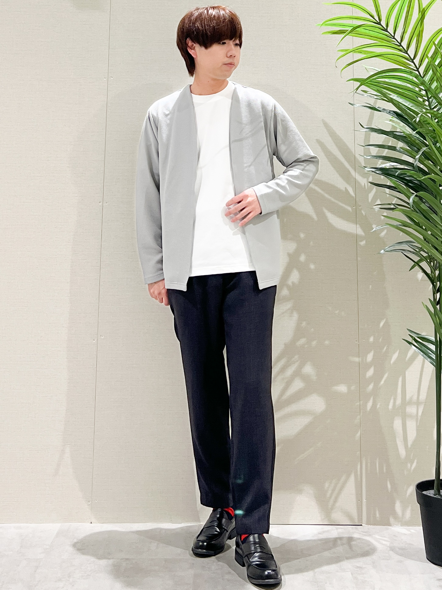 SHI-MAさんの「THE SHOP TK｜【2点セット】カーディガン＋半袖Tシャツ 洗濯機OK」を使ったコーディネート