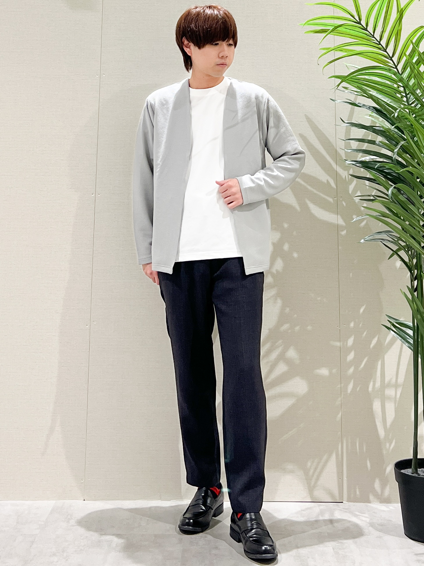 SHI-MAさんの「THE SHOP TK｜【2点セット】カーディガン＋半袖Tシャツ 洗濯機OK」を使ったコーディネート