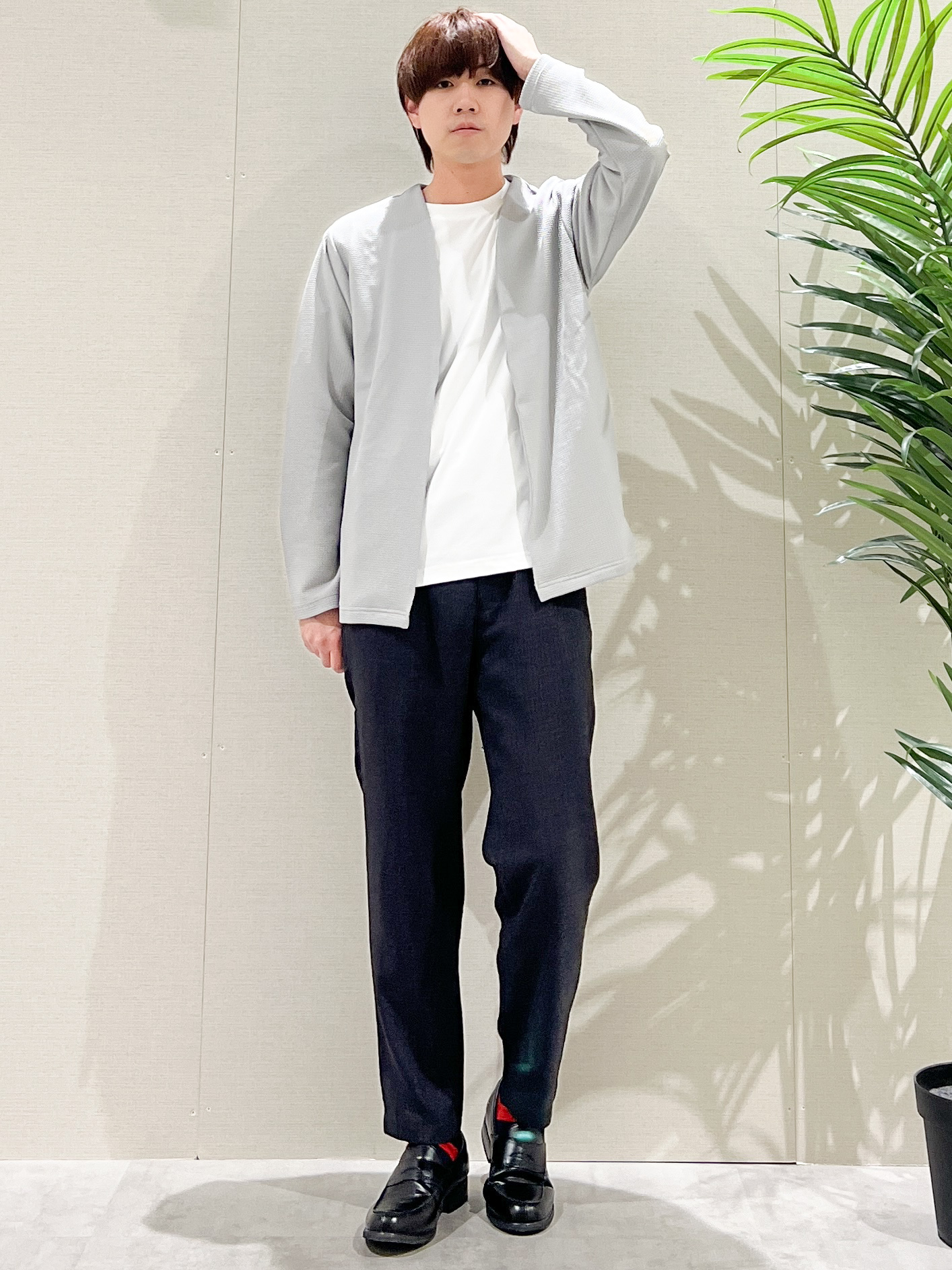 SHI-MAさんの「THE SHOP TK｜【2点セット】カーディガン＋半袖Tシャツ 洗濯機OK」を使ったコーディネート