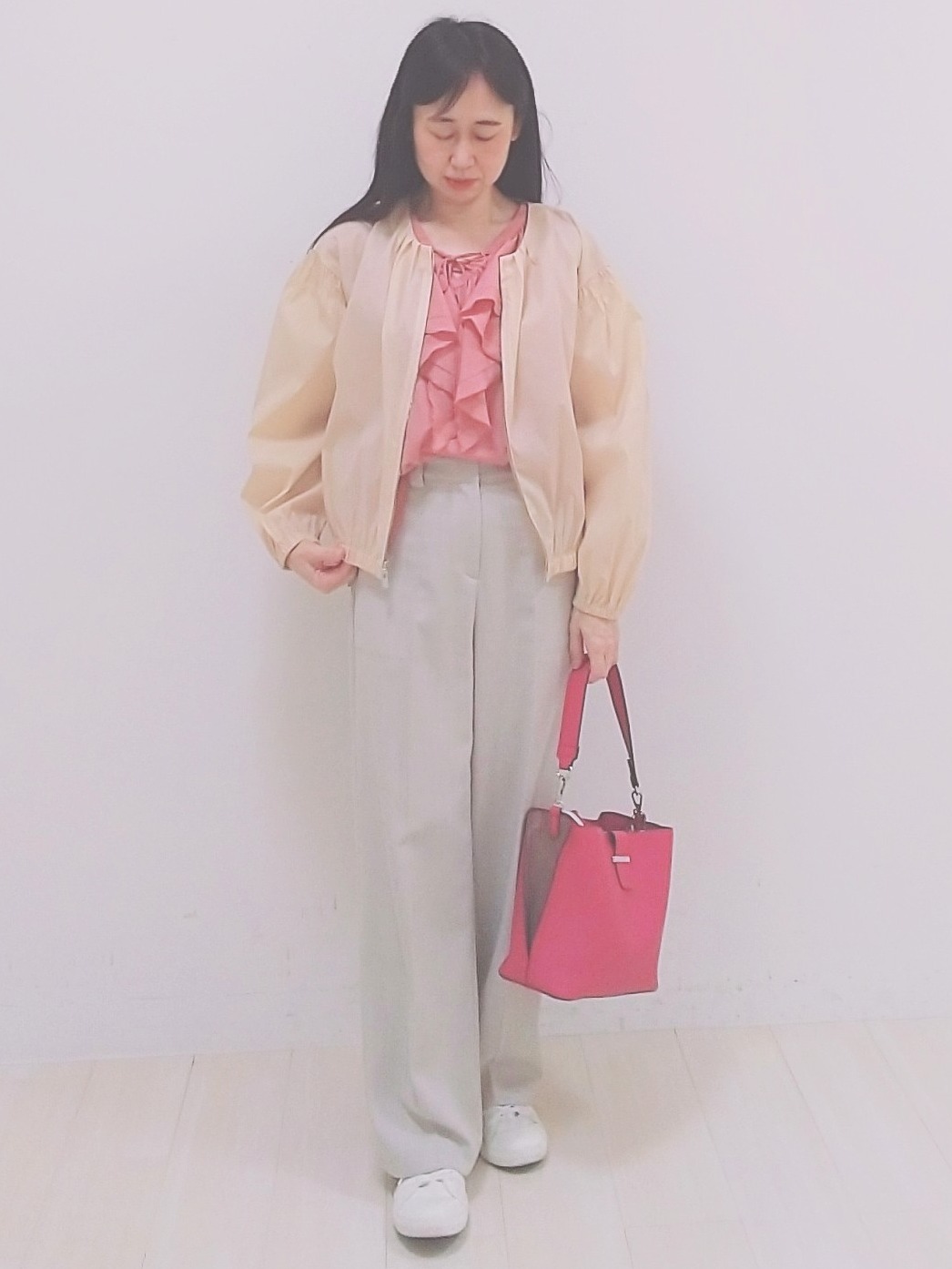 SANAさんの「Reflect｜フロントファスナーシアーブルゾン」を使ったコーディネート