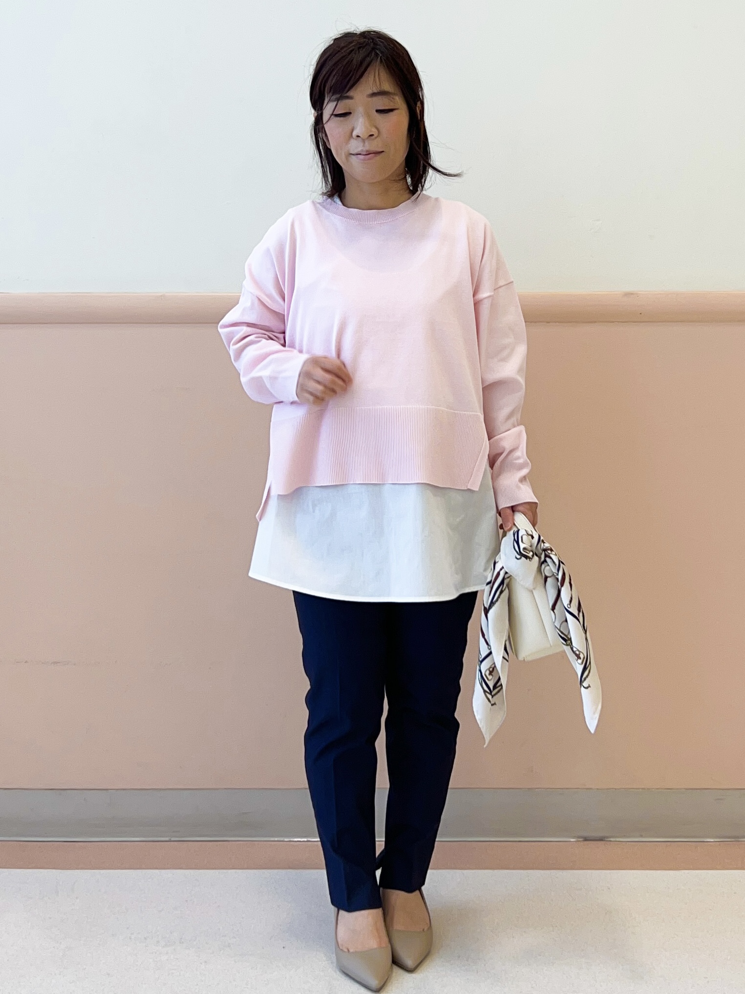 こやさんの「OPAQUE.CLIP｜《ツインセット》ワイドニット&times;裾フレアタンクトップ【洗濯機OK】」を使ったコーディネート