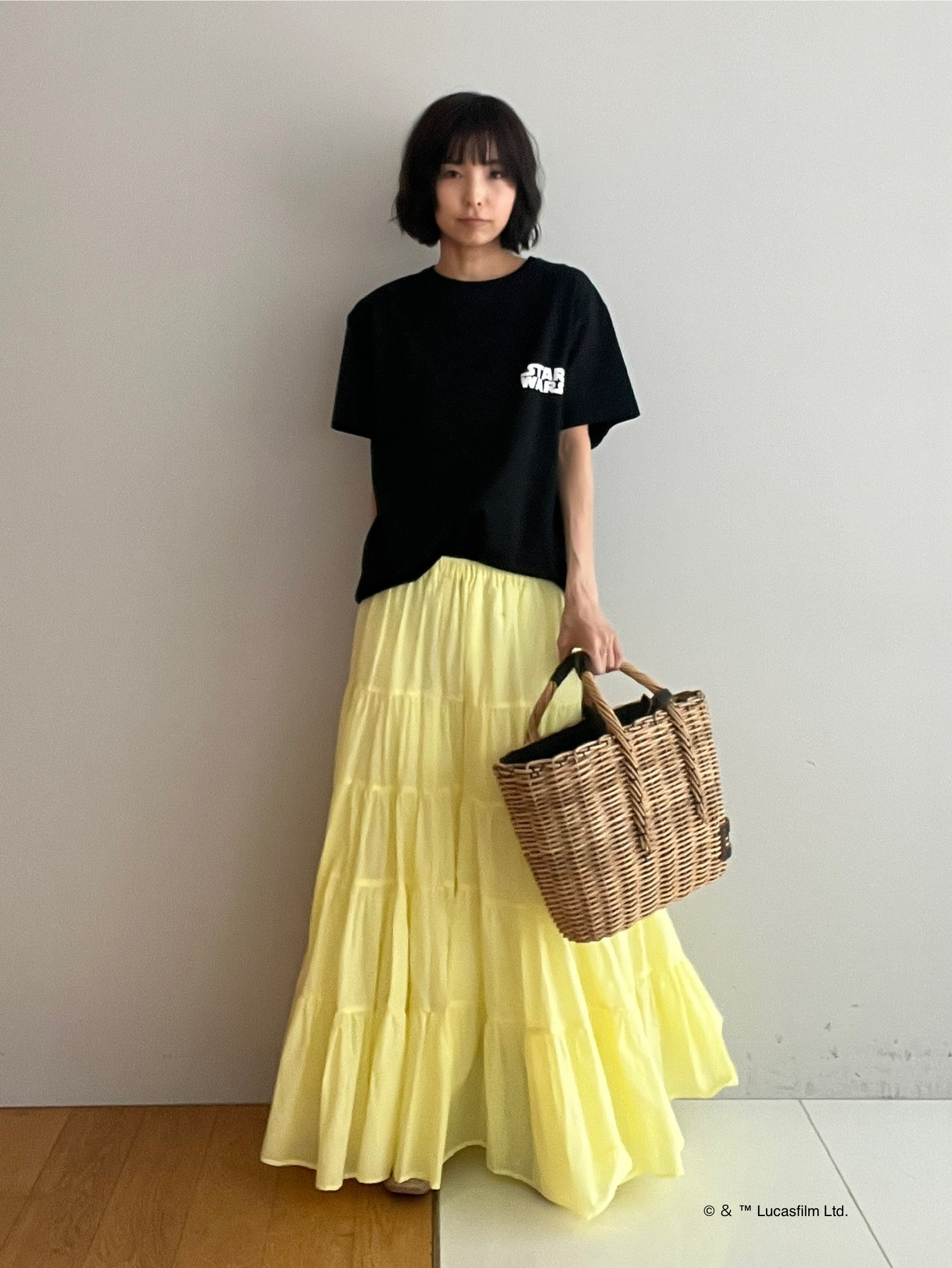 misaさんの「DRESSTERIOR｜【接触冷感】STAR WARS カートゥーンTシャツ」を使ったコーディネート