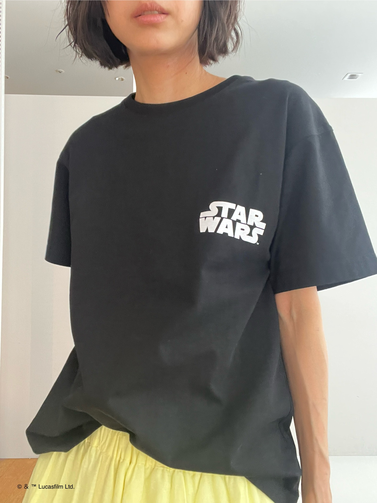 misaさんの「DRESSTERIOR｜【接触冷感】STAR WARS カートゥーンTシャツ」を使ったコーディネート