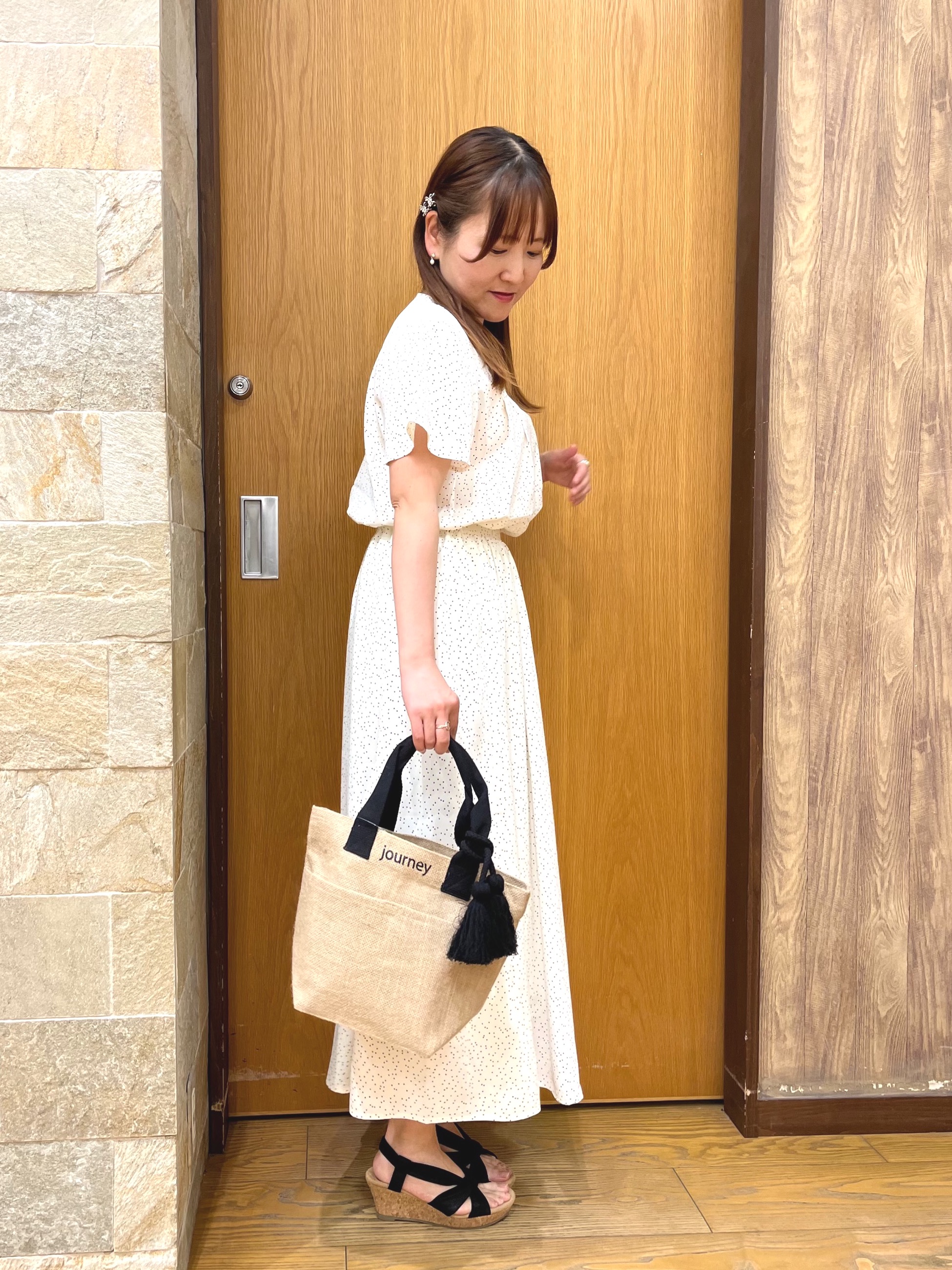 ゆっきーさんの「SHOO･LA･RUE｜【ひんやり/UV/セットアップ可】洗濯後しわになりにくい スキッパーブラウス」を使ったコーディネート