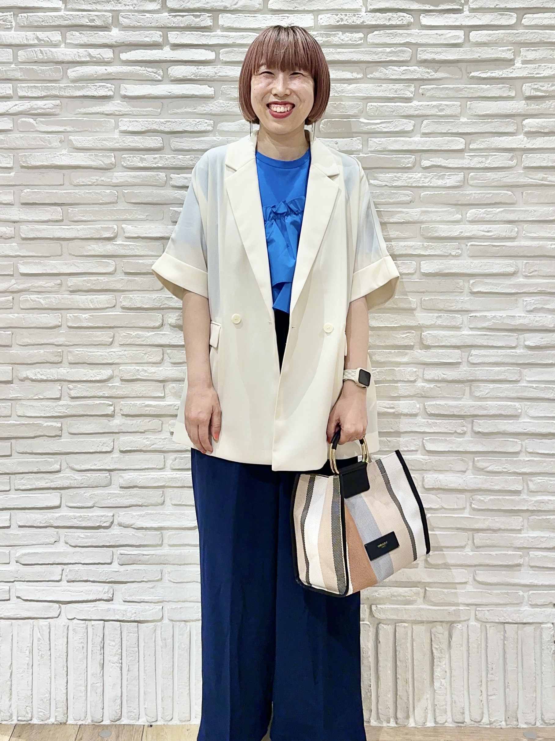Hana...eさんの「index｜【接触冷感／吸水速乾／防シワ】リネンライクテーラードジャケット《洗濯機OK》」を使ったコーディネート