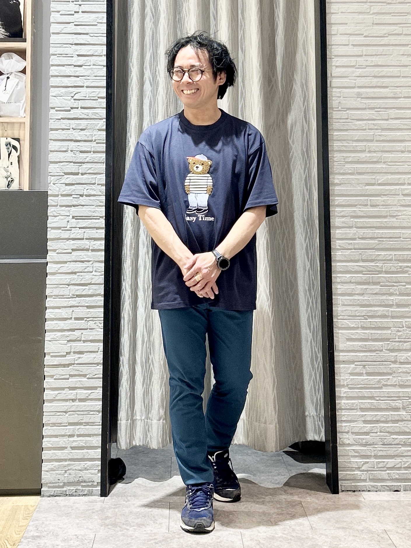 KENJI Iさんの「THE SHOP TK｜クマ サガラ刺繍 半袖Tシャツ 【洗濯機OK】」を使ったコーディネート