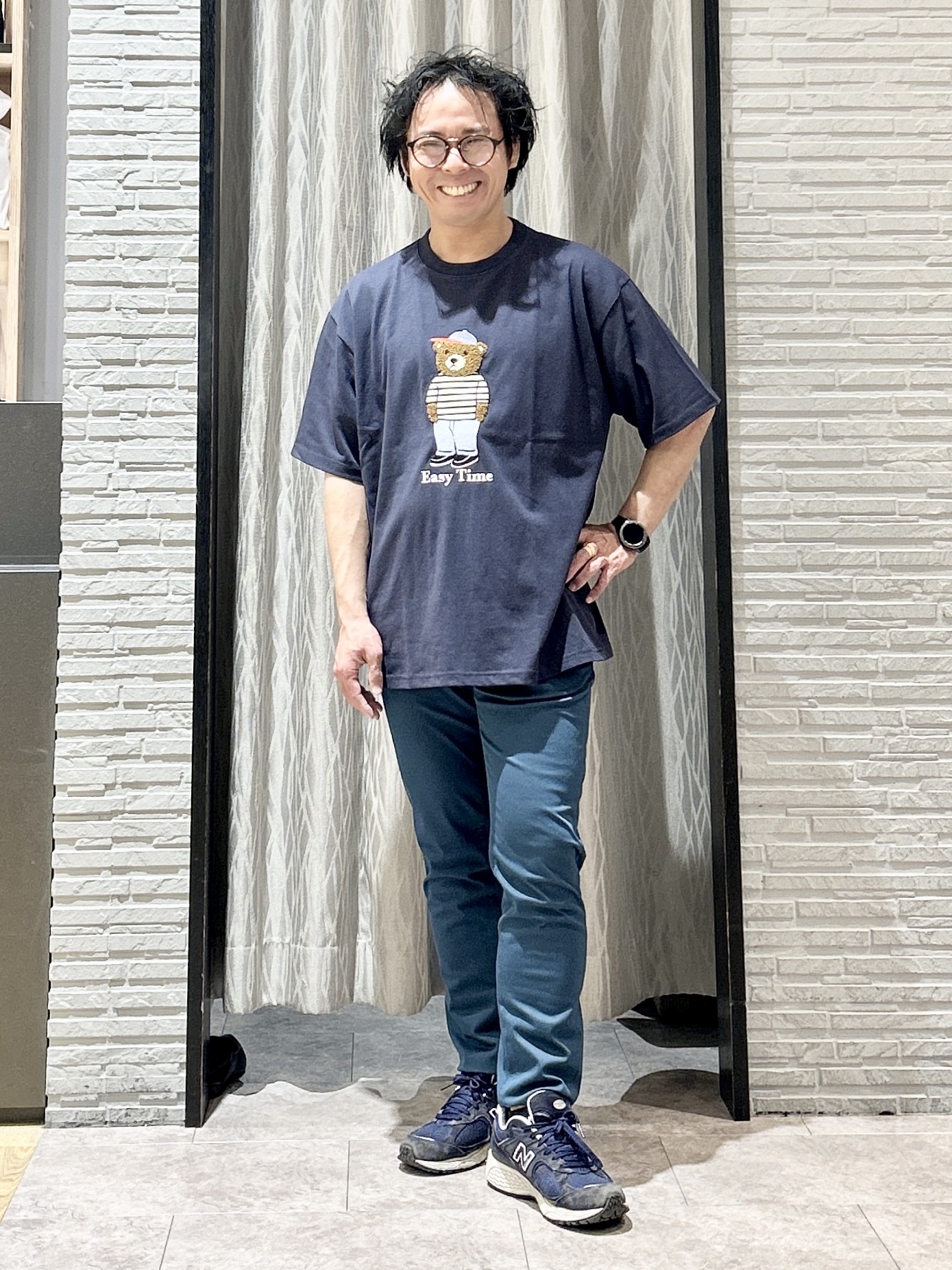 KENJI Iさんの「THE SHOP TK｜クマ サガラ刺繍 半袖Tシャツ 【洗濯機OK】」を使ったコーディネート