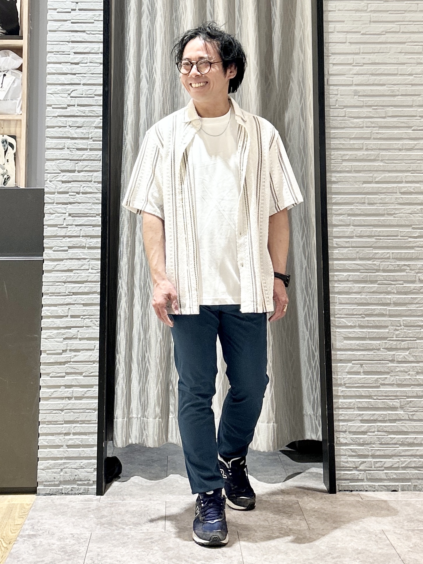KENJI Iさんの「THE SHOP TK｜【2点セット】クラフトレース 半袖シャツ＋半袖Tシャツ」を使ったコーディネート