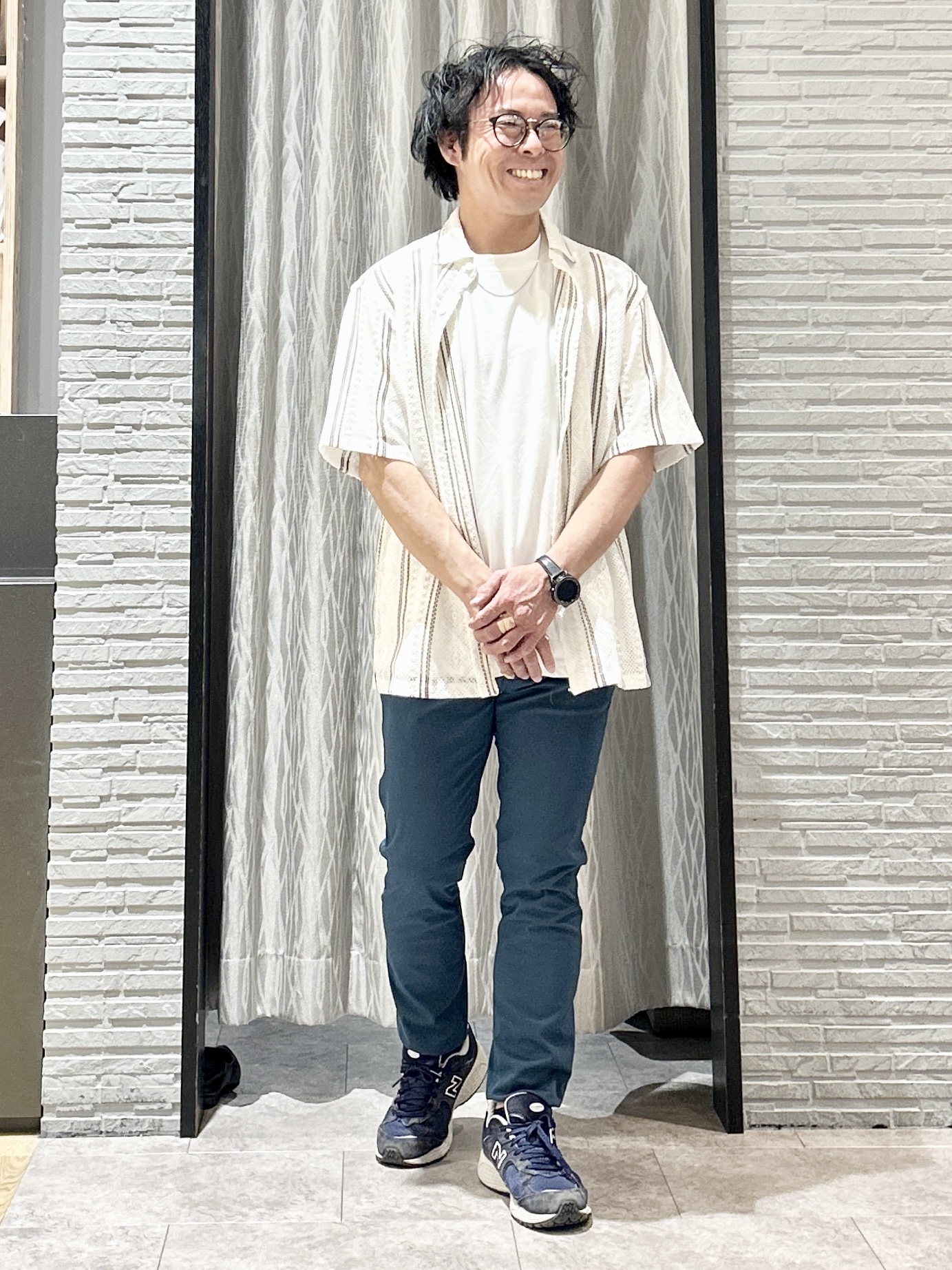 KENJI Iさんの「THE SHOP TK｜【2点セット】クラフトレース 半袖シャツ＋半袖Tシャツ」を使ったコーディネート
