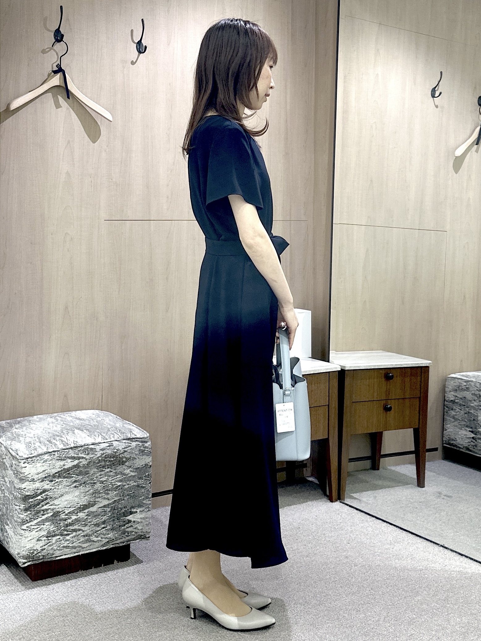 Miwaさんの「UNTITLED｜【接触冷感/吸水速乾/洗える】ドレープツイルワンピース」を使ったコーディネート