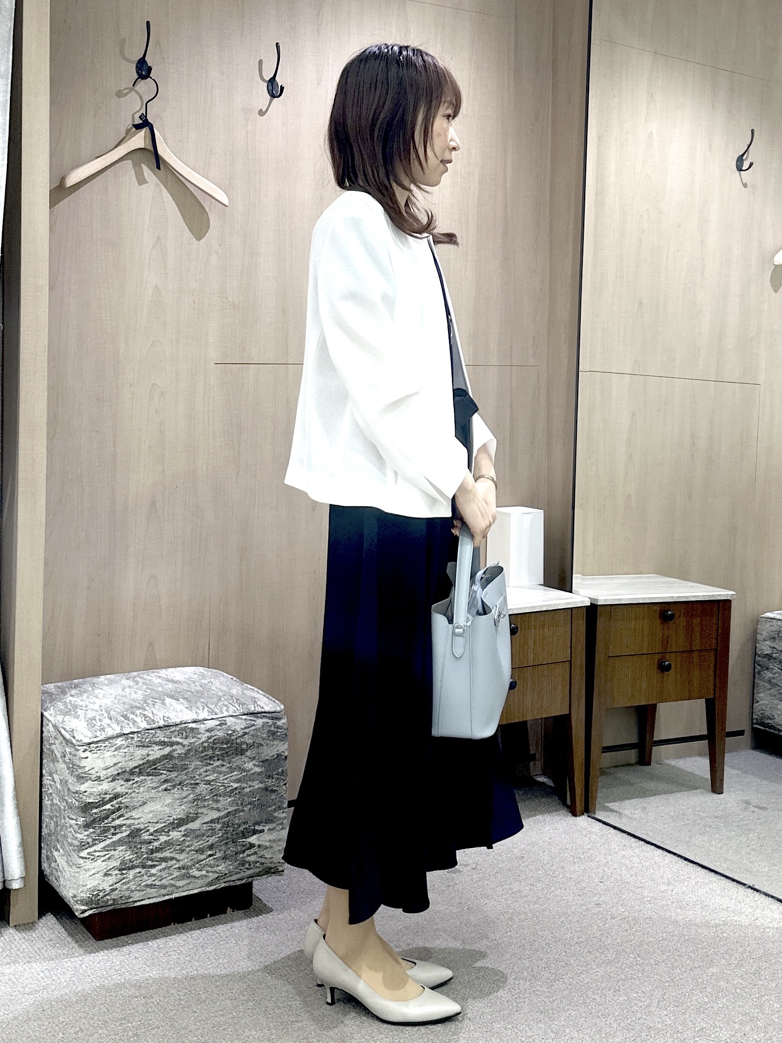Miwaさんの「UNTITLED｜【接触冷感/吸水速乾/洗える】ドレープツイルワンピース」を使ったコーディネート