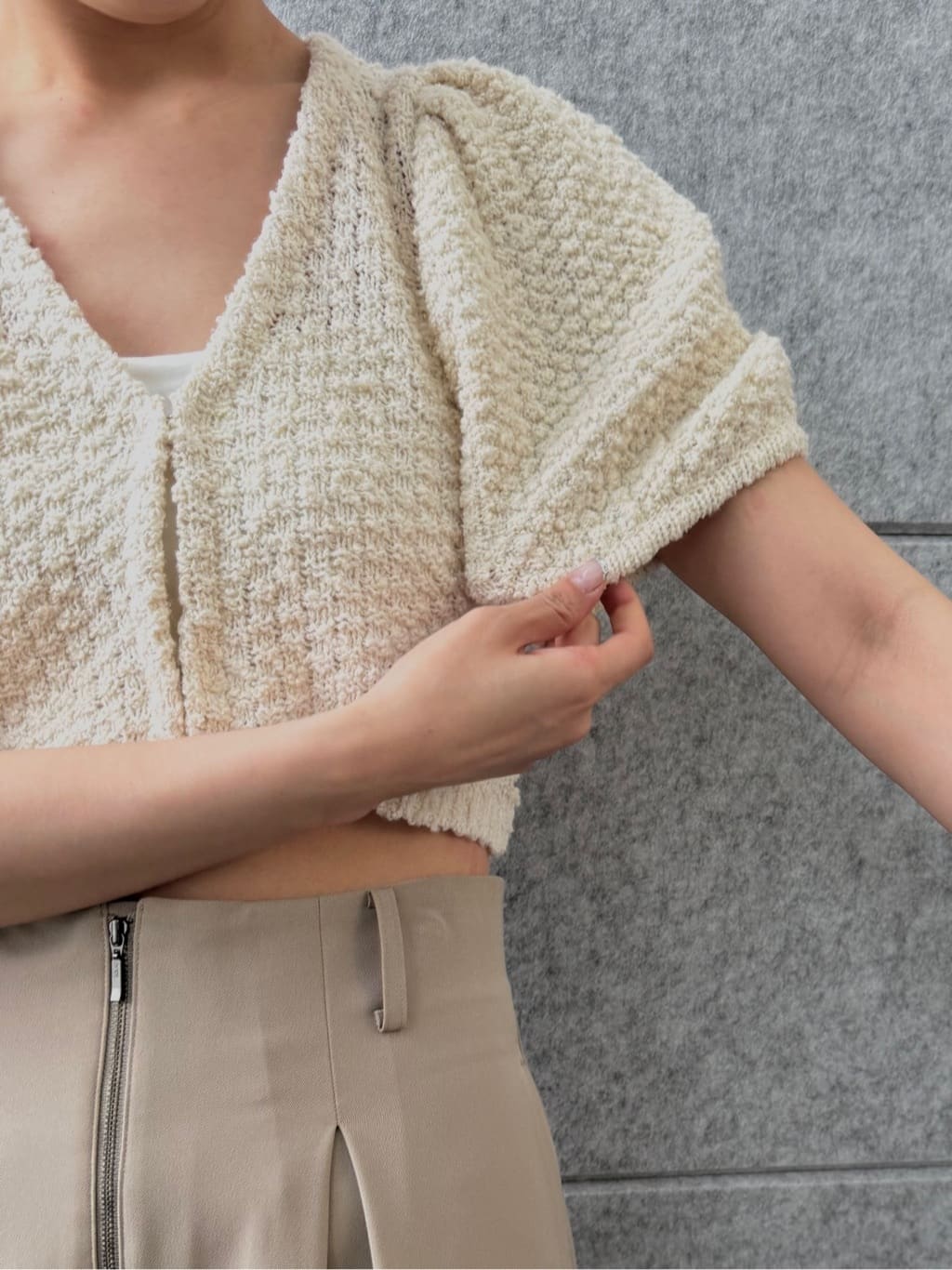 uchi__yamaさんの「CODE A｜cloudy puff cardigan」を使ったコーディネート