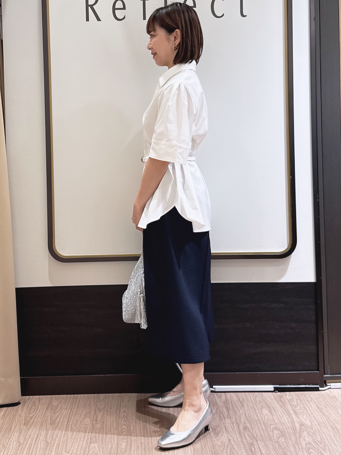 nekoさんの「Reflect｜ボリュームスリーブシャツブラウス」を使ったコーディネート