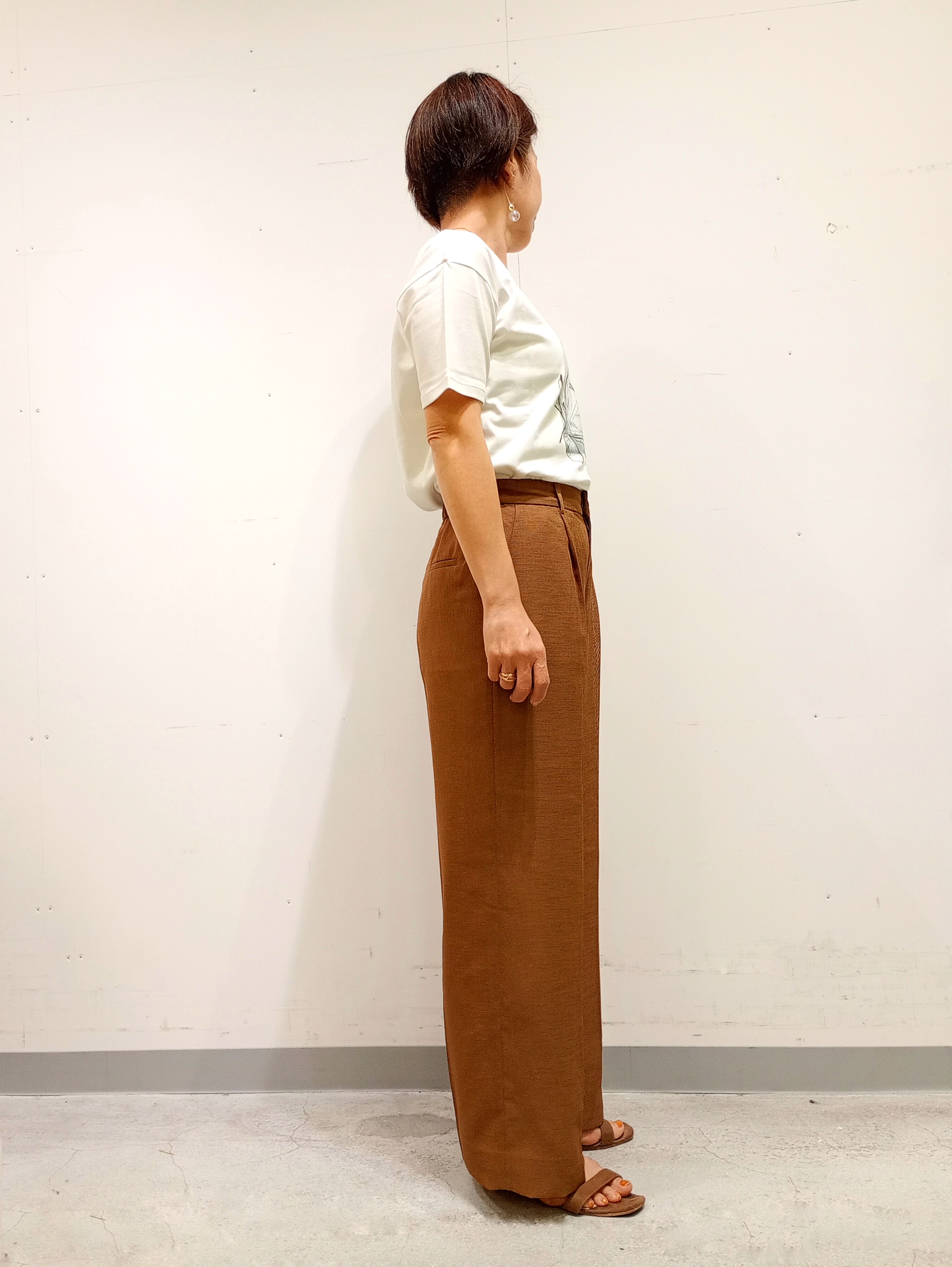 Kさんの「INDIVI｜【洗える／メッシュ素材／SETUP可能】ワイドパンツ」を使ったコーディネート