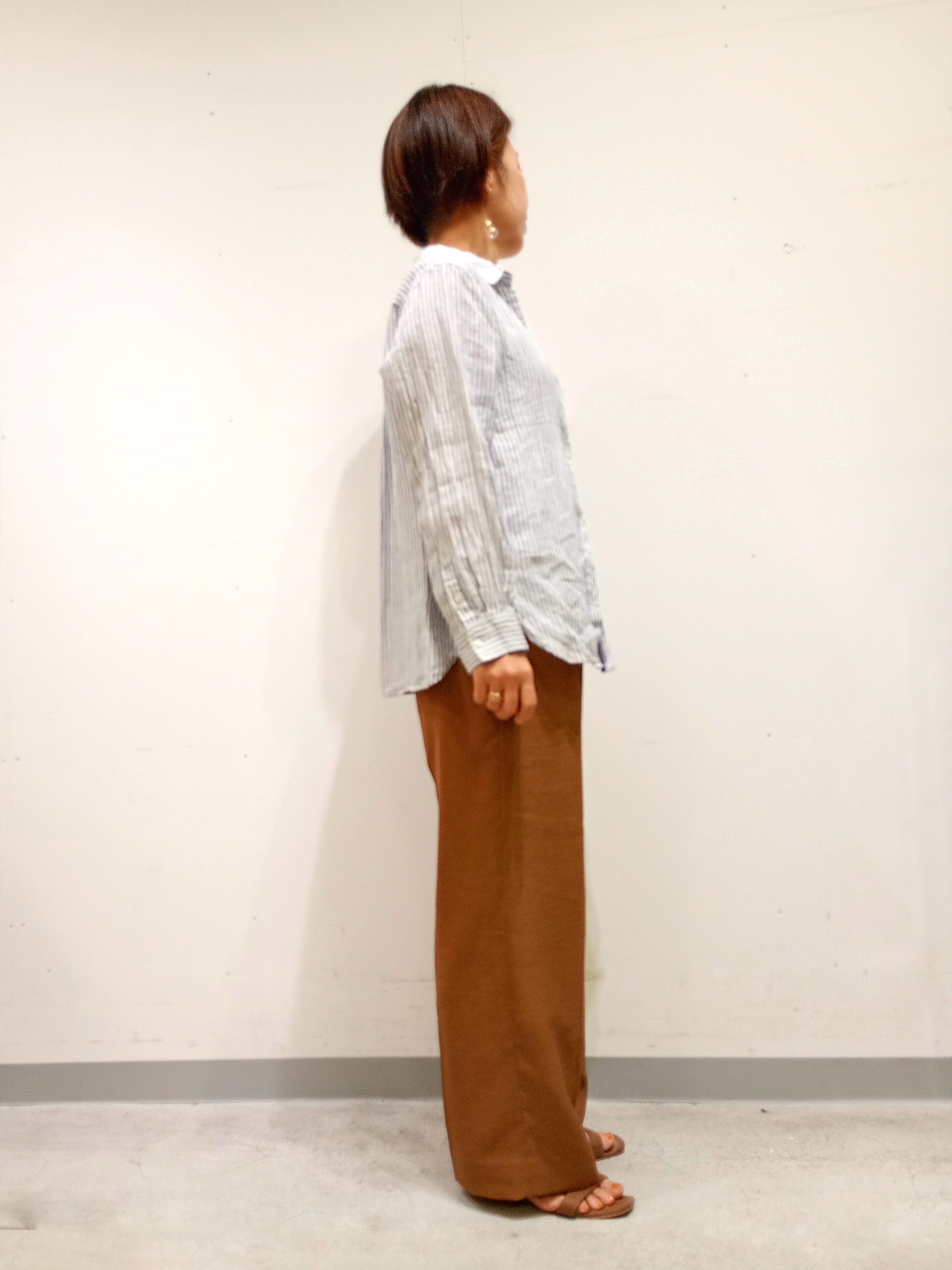 Kさんの「INDIVI｜【接触冷感／2WAY】カシュクールリネンシャツ」を使ったコーディネート