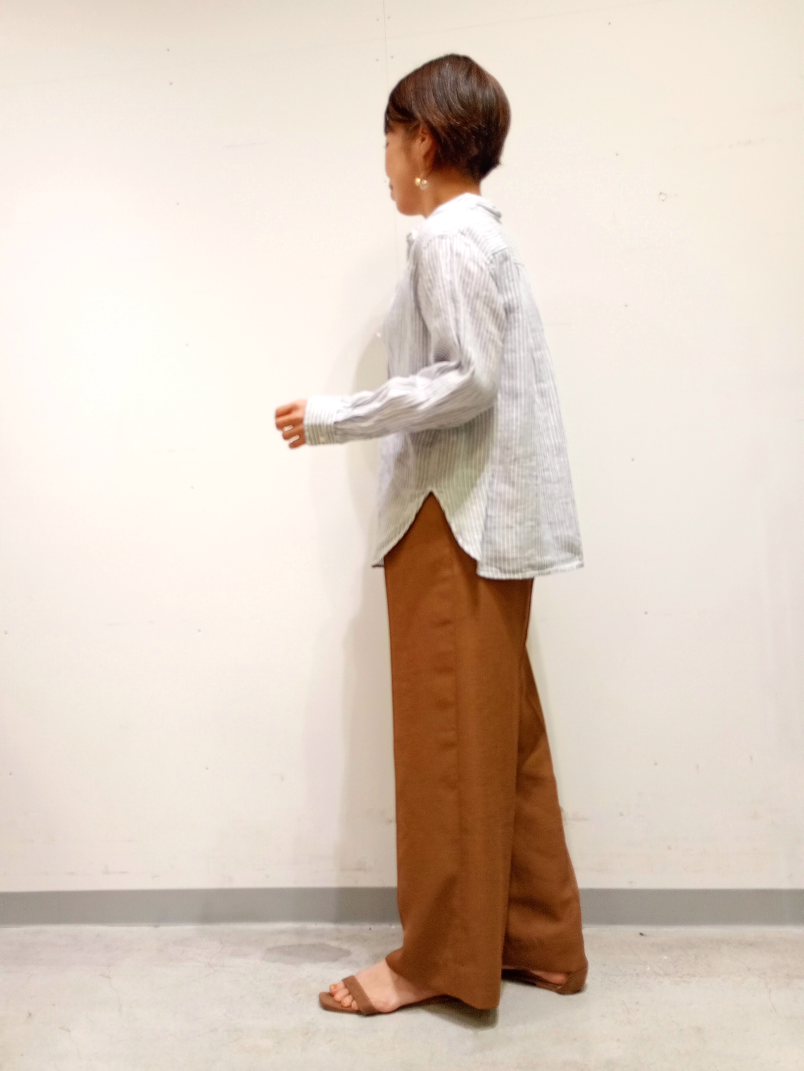 Kさんの「INDIVI｜【接触冷感／2WAY】カシュクールリネンシャツ」を使ったコーディネート