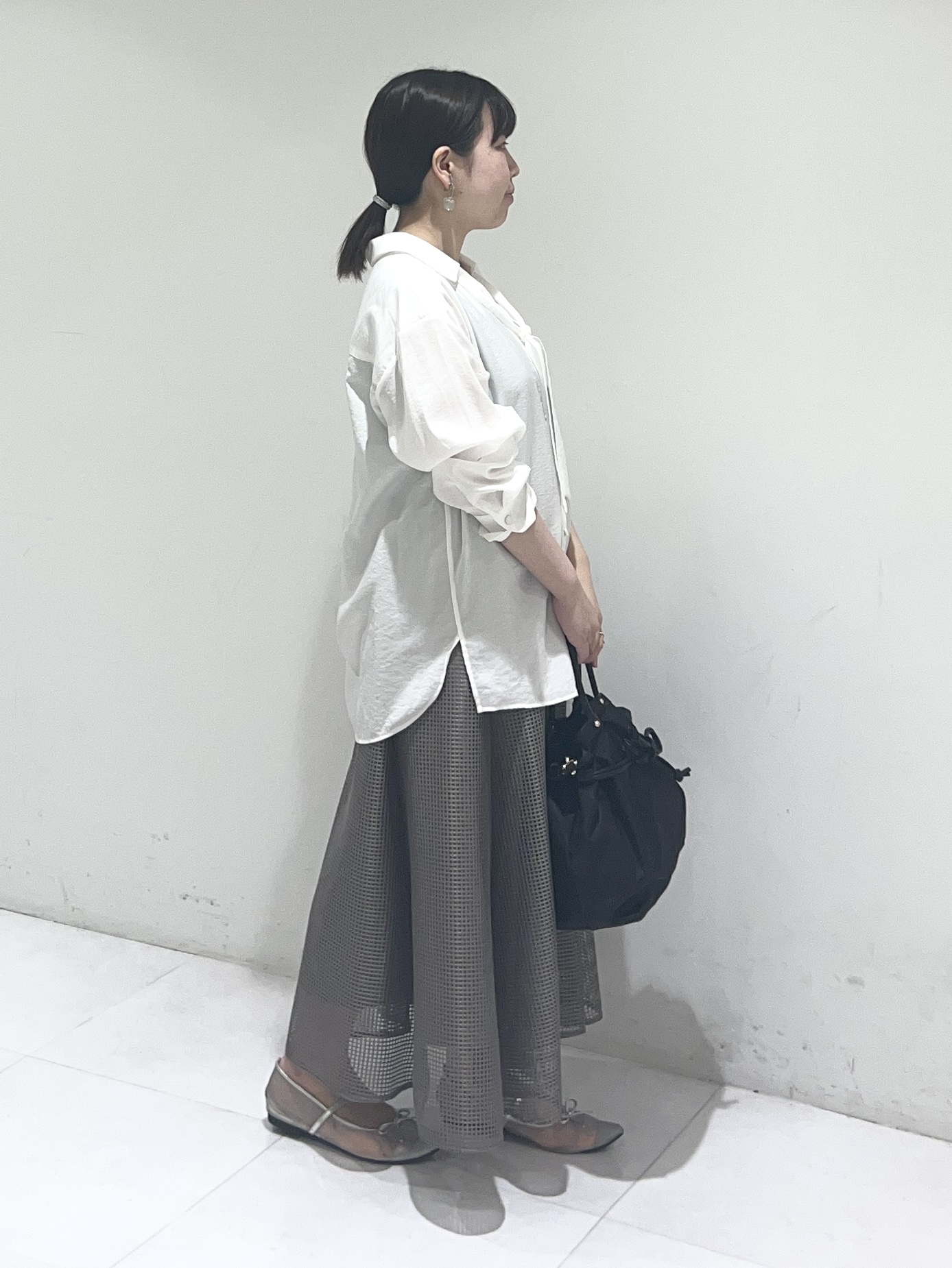 Mitsukiさんの「UNTITLED｜【洗える/接触冷感】リラックスボウタイブラウス」を使ったコーディネート