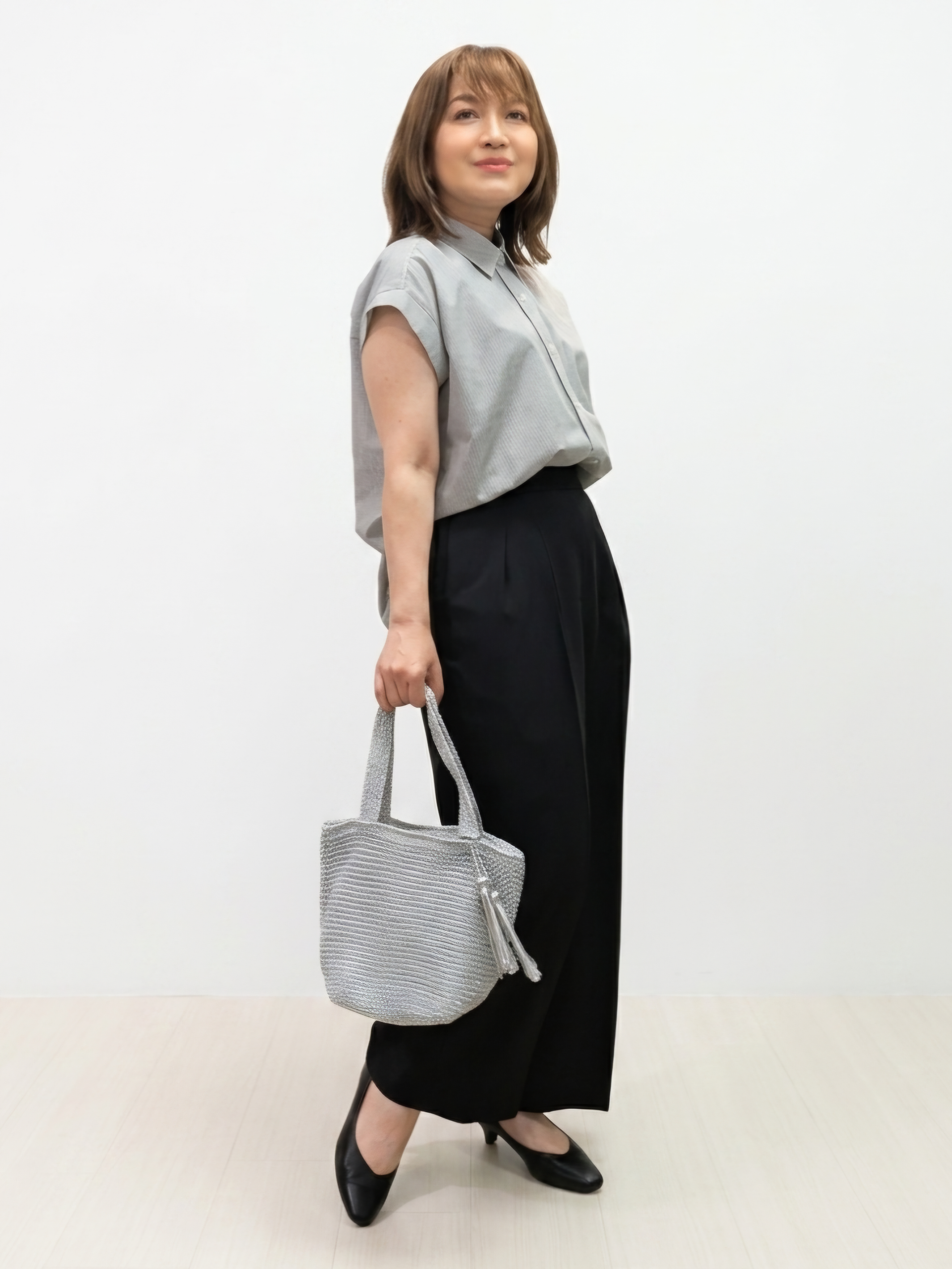 S.xuliさんの「Reflect｜【接触冷感】フレンチスリーブシャツブラウス」を使ったコーディネート
