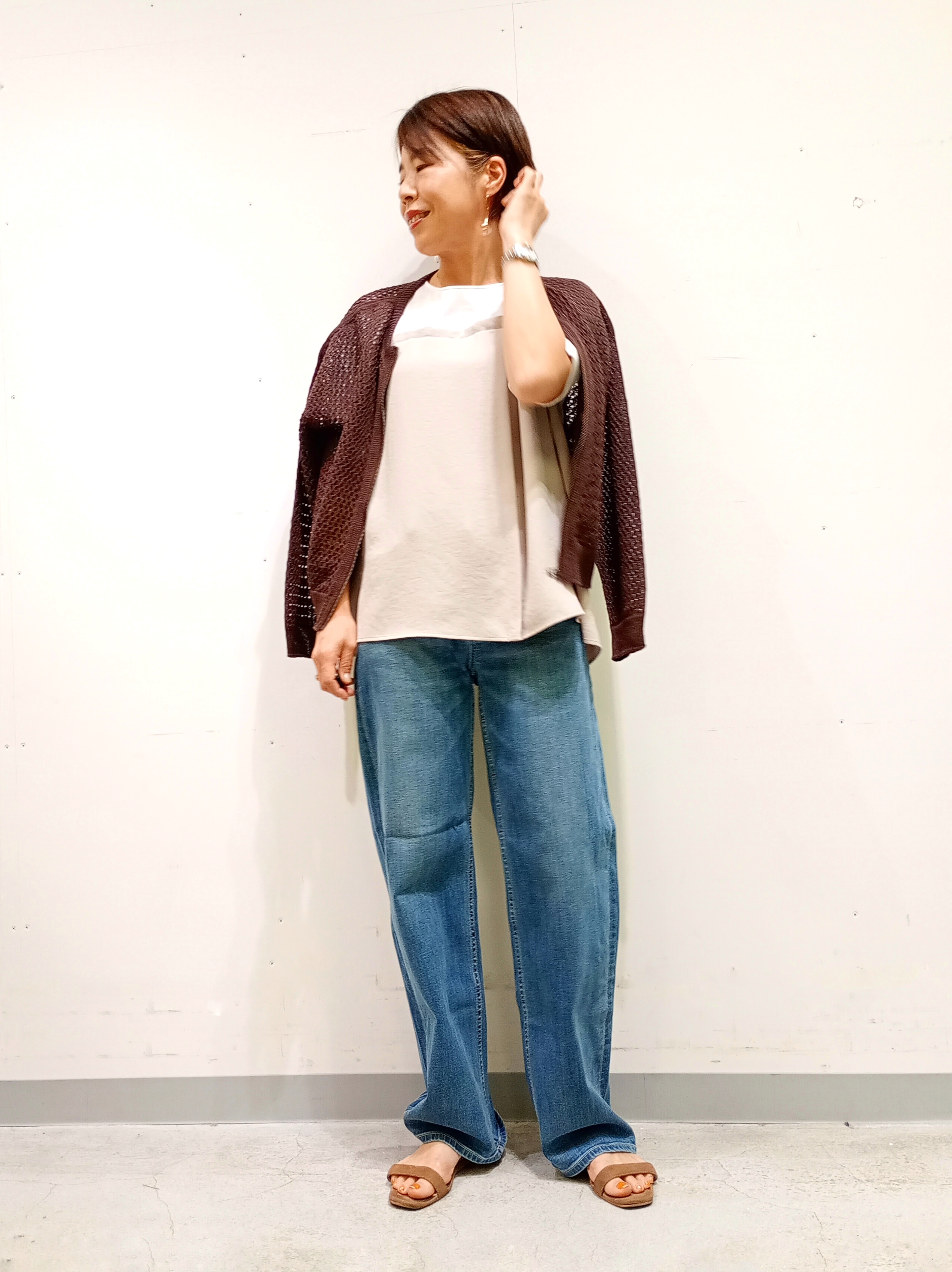 Kさんの「INDIVI｜【着る日傘／SETUP可能】ビスチェレイヤード風トップス」を使ったコーディネート