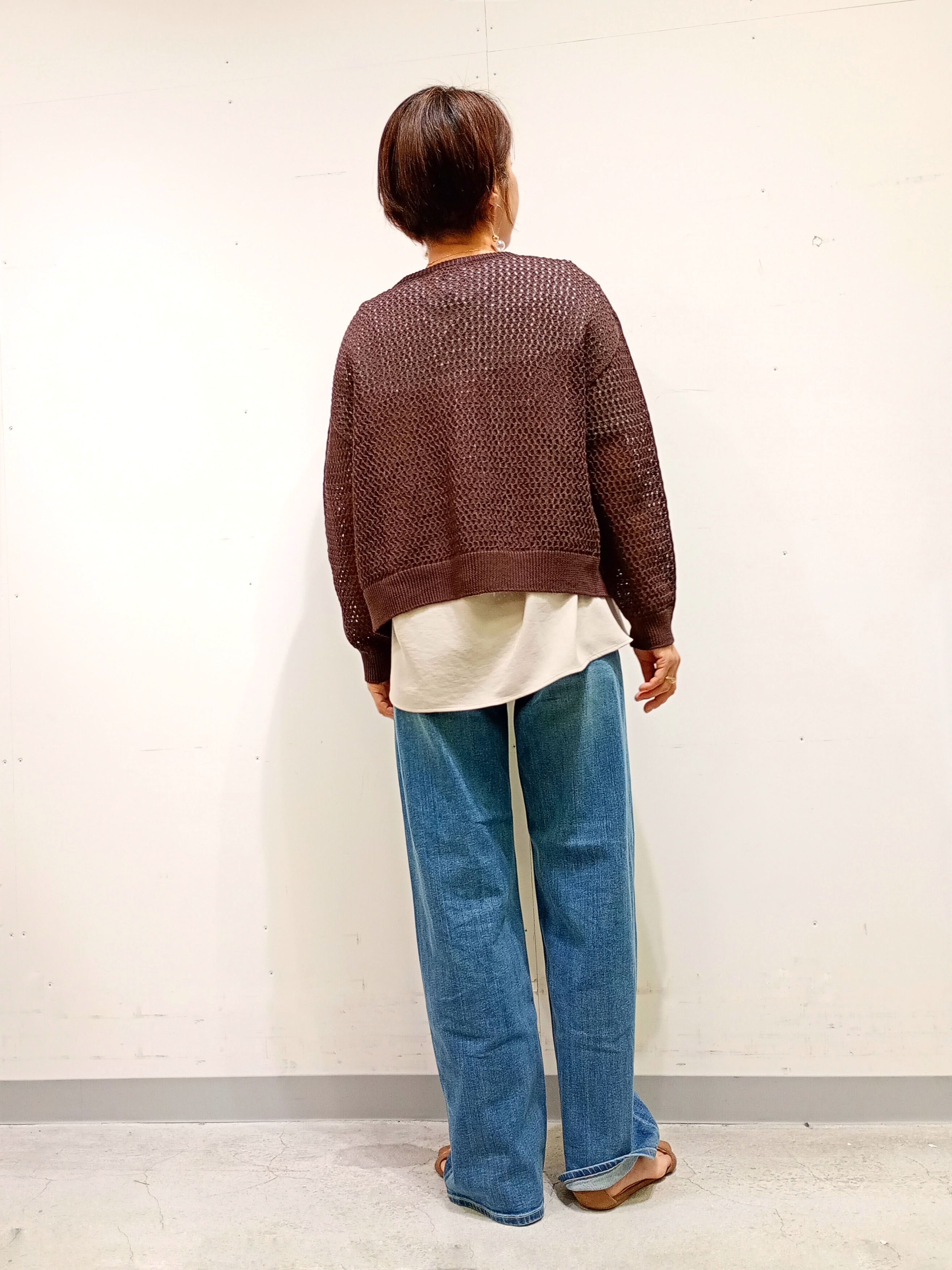 Kさんの「INDIVI｜【洗える／コットン】メッシュジップニットカーディガン」を使ったコーディネート