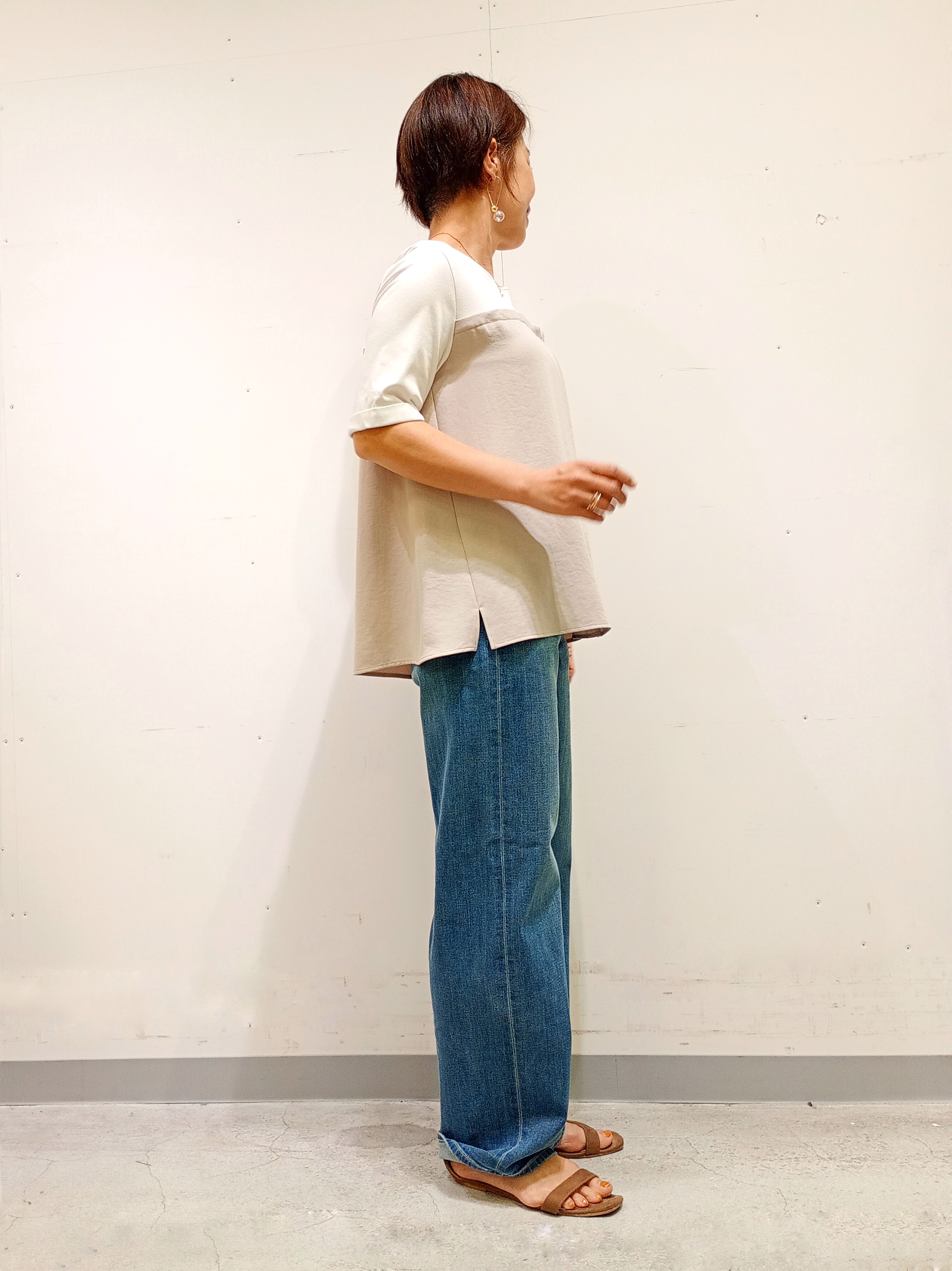 Kさんの「INDIVI｜【洗える／コットン】メッシュジップニットカーディガン」を使ったコーディネート