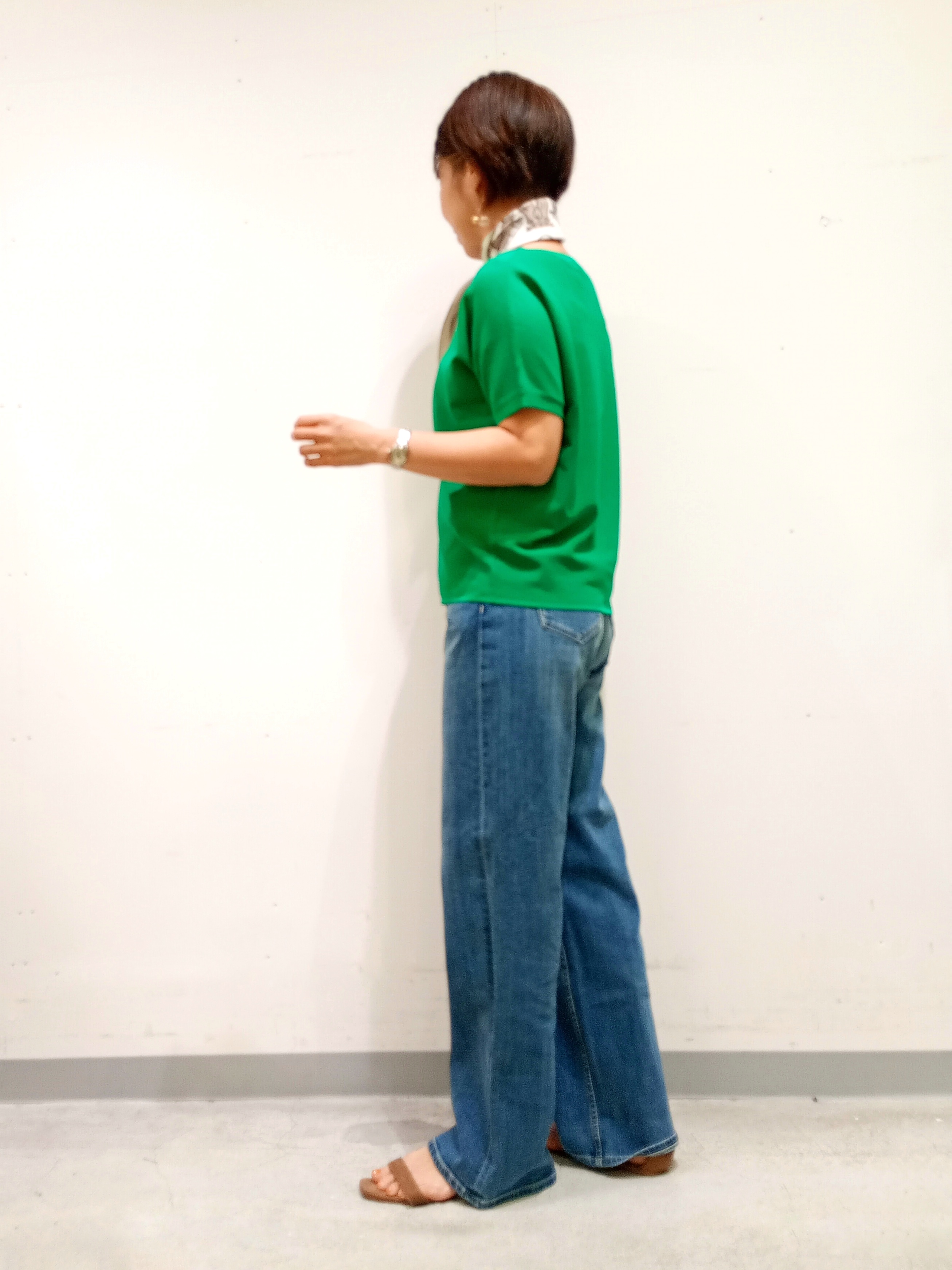 Kさんの「INDIVI｜【洗える】ガーター編みVネックニットT」を使ったコーディネート