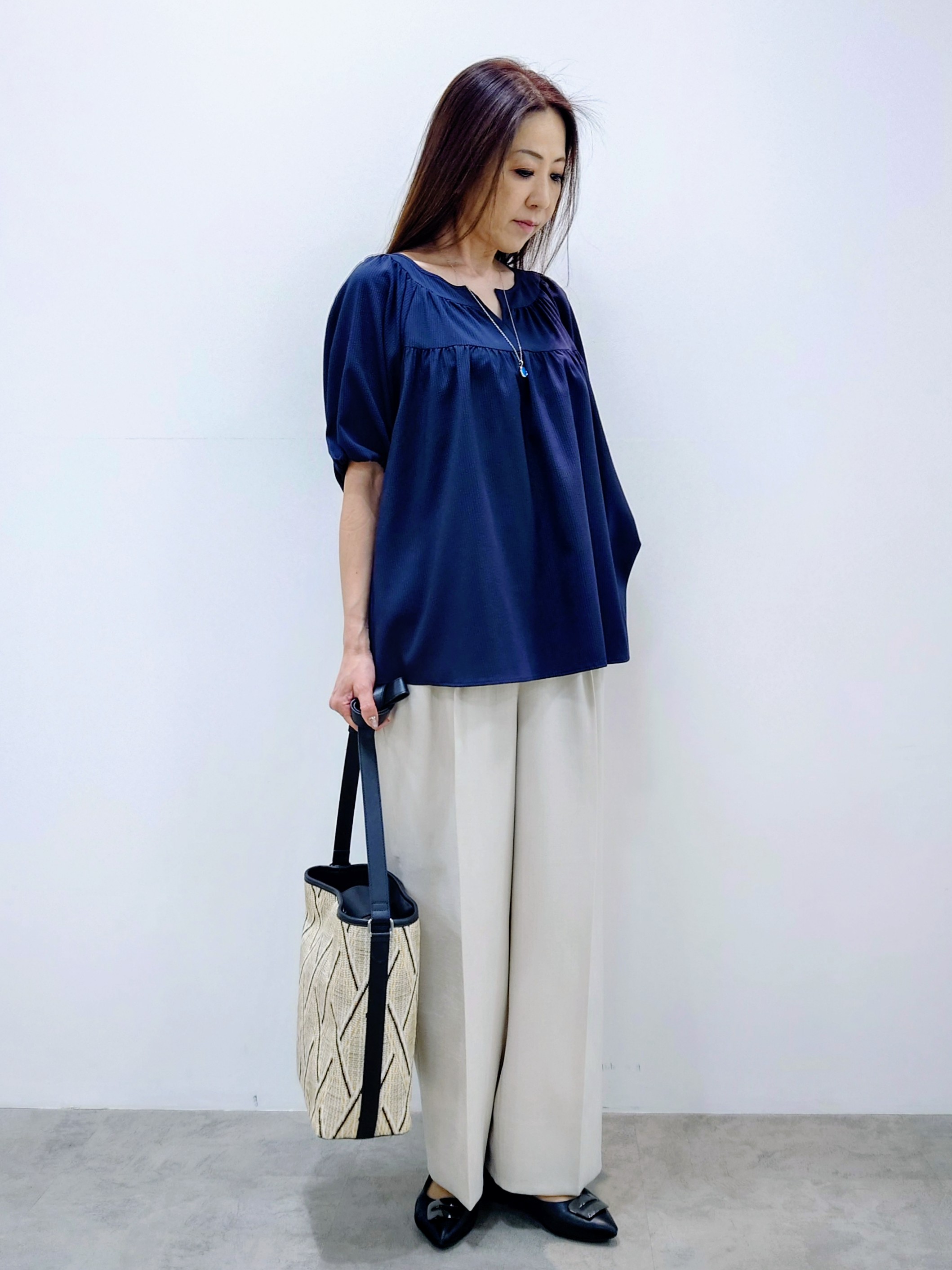 yoshiさんの「Reflect｜【セットアップ可】リネンライクジレ」を使ったコーディネート