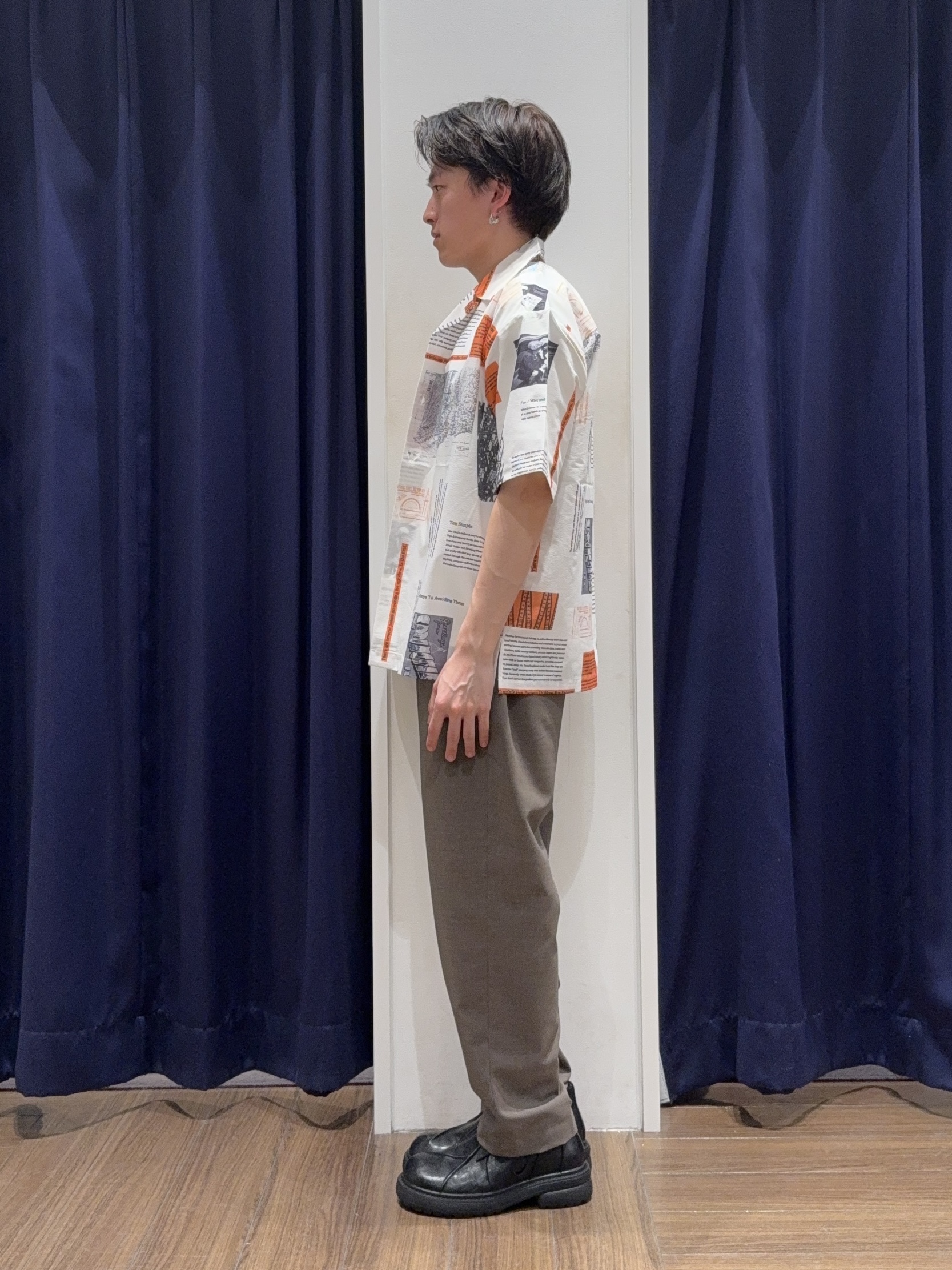 カシマさんの「THE SHOP TK｜プリント柄 開襟半袖シャツ 洗濯機OK」を使ったコーディネート