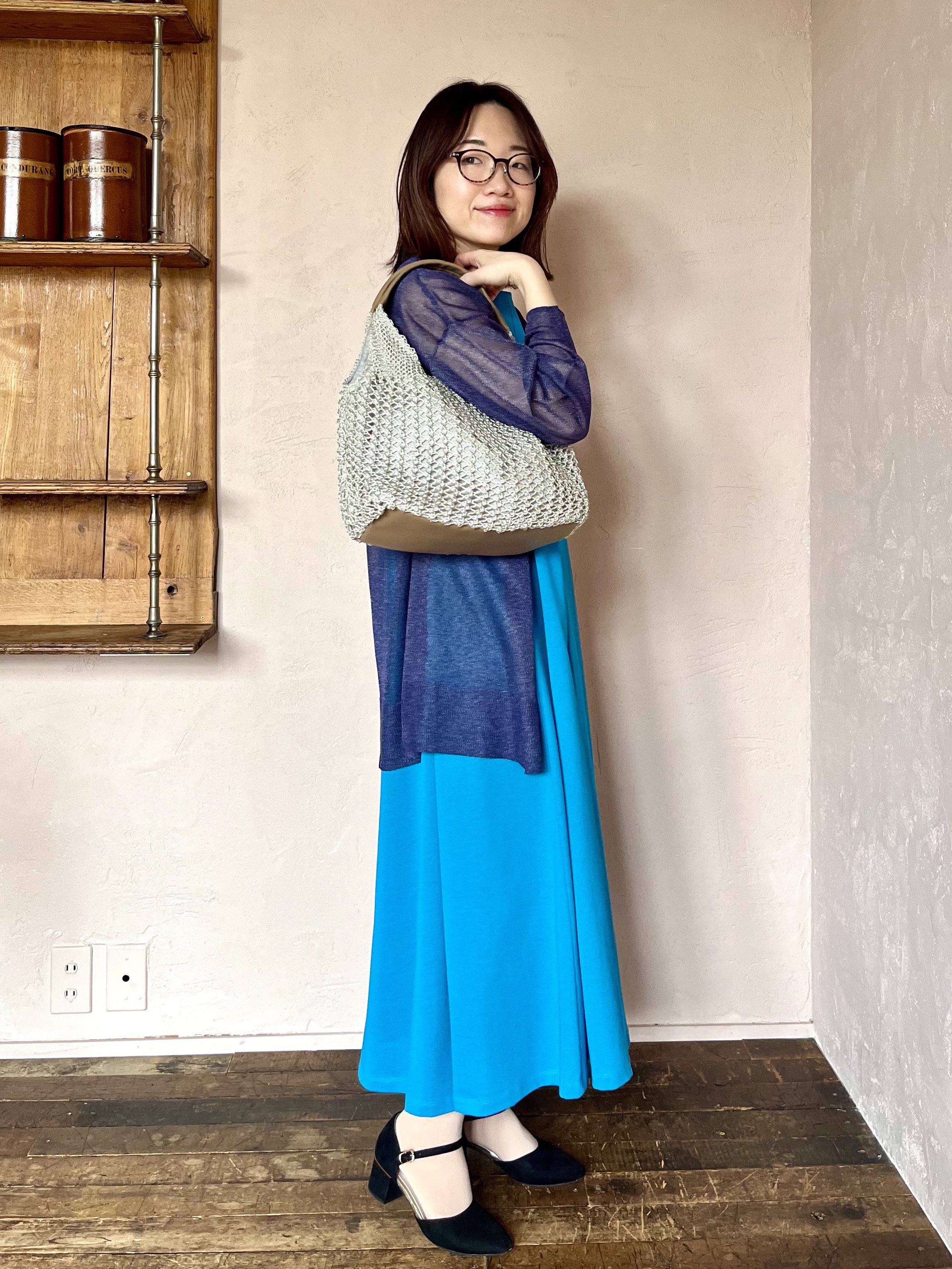 saoriさんの「【UV／冷感／毛玉防止】汗染み防止機能付きカットワンピース」を使ったコーディネート